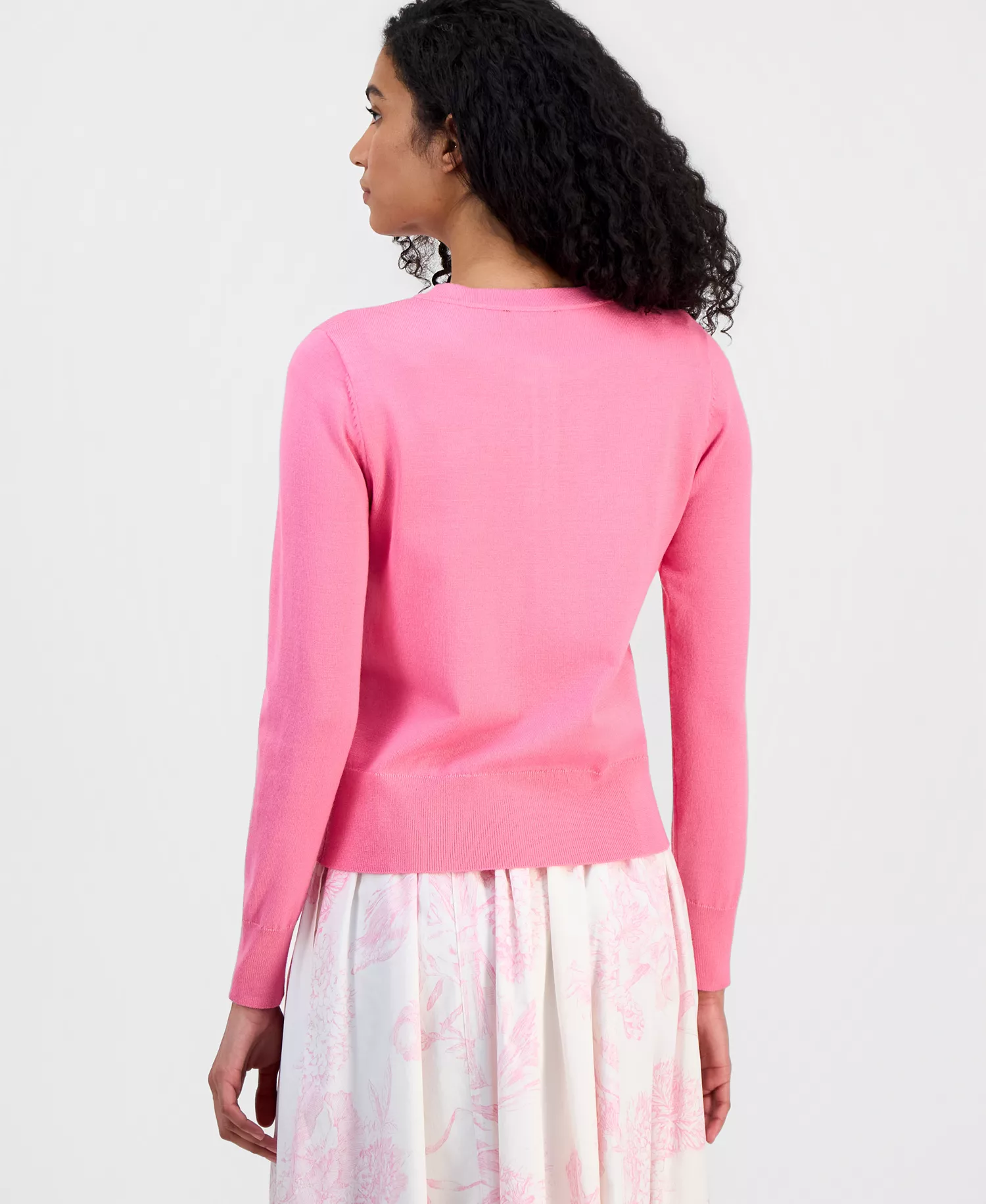 Women's Rose-Soutache Cardigan - Parisian Pink - L