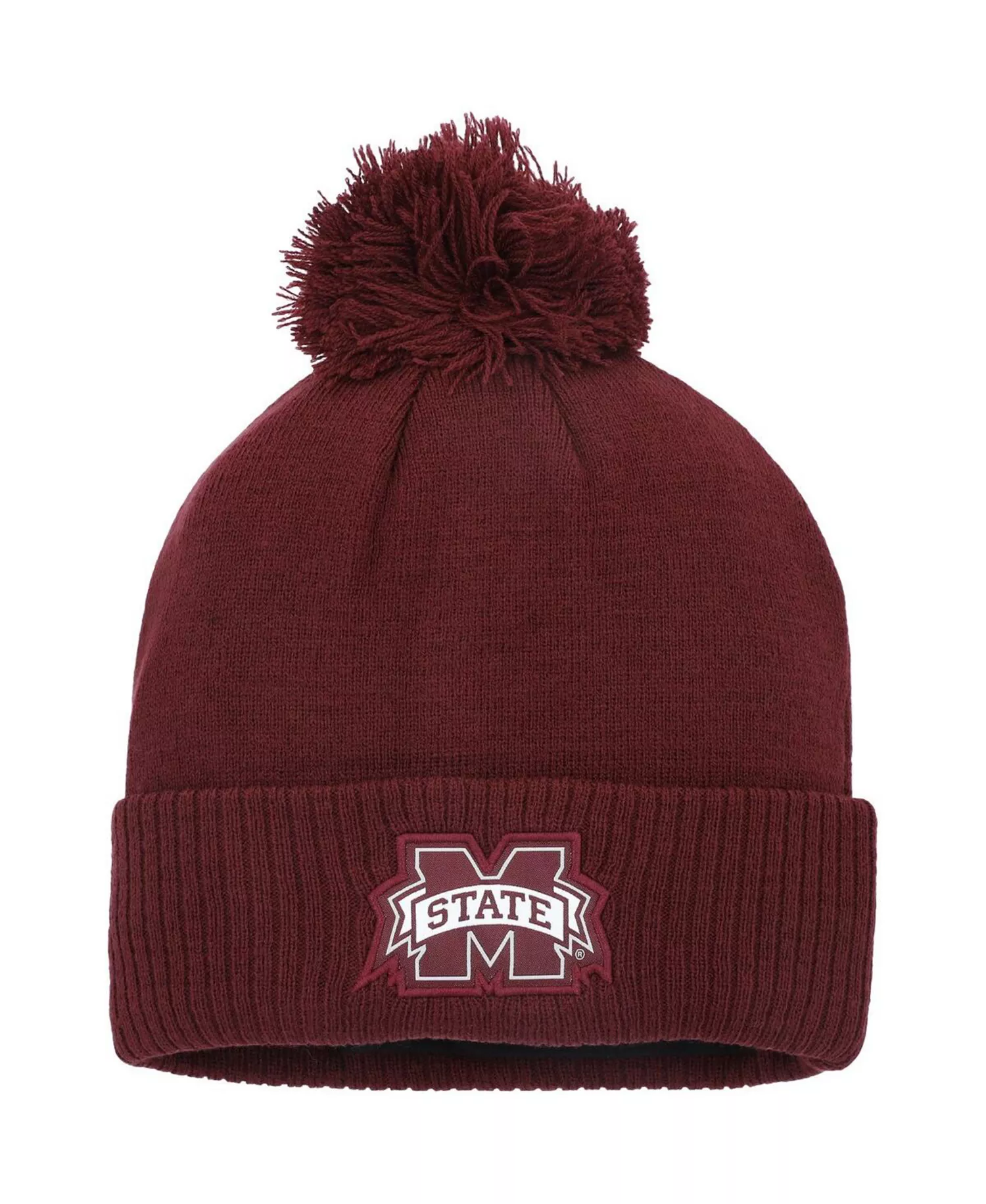 Men's Maroon Mississippi State Bulldogs 2023 Sideline COLD.RDY Cuffed Knit Hat with Pom - Maroon - One Size Fits All