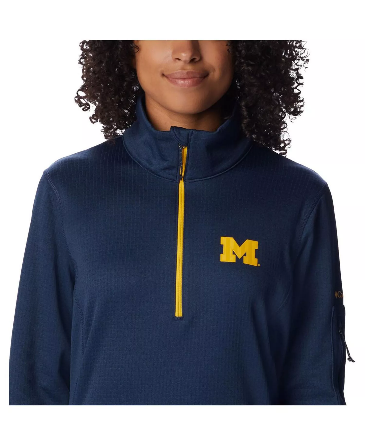 Women's Navy Michigan Wolverines Park View Omni-Wick Half-Zip Top - Navy - L