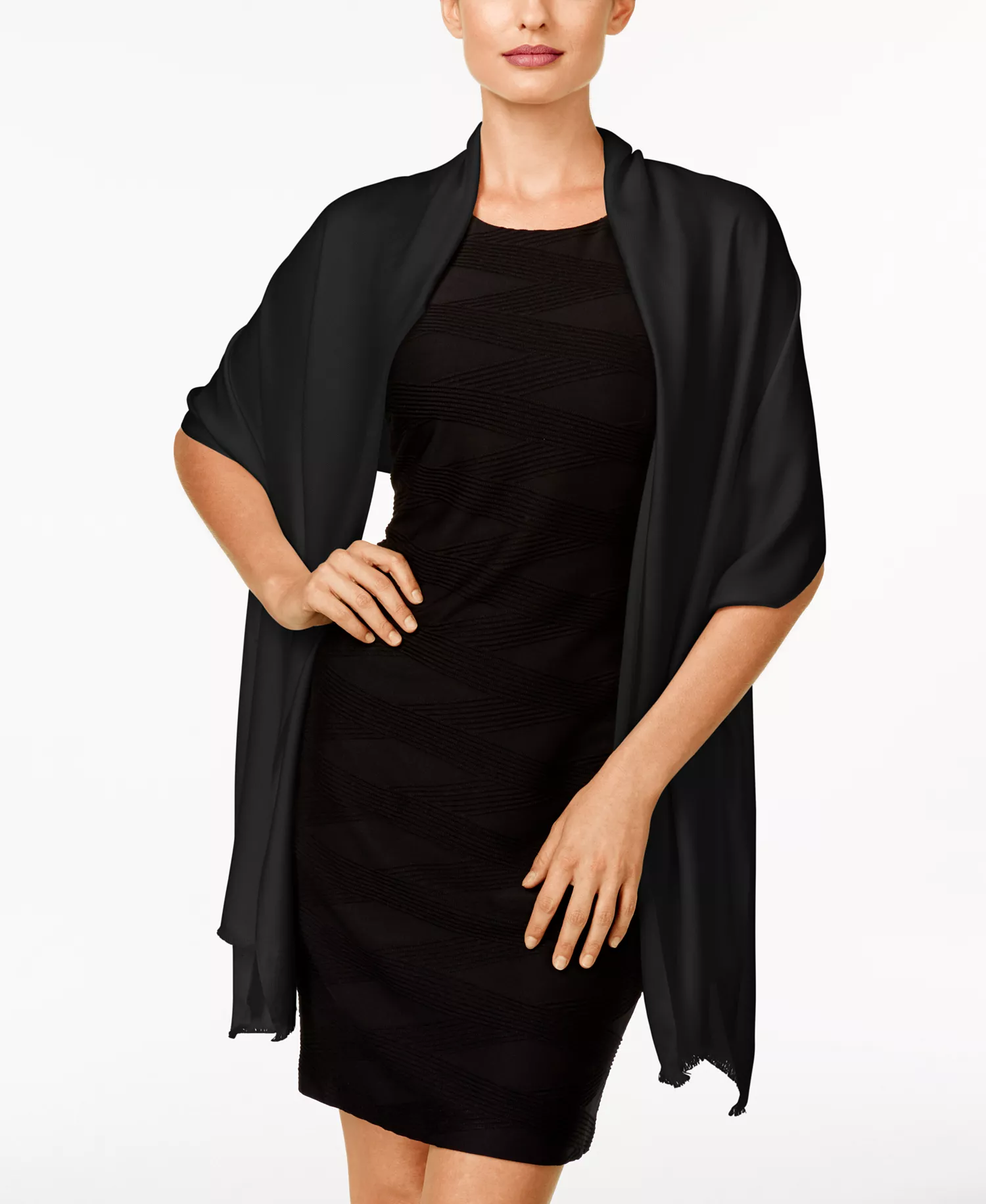 Wrap & Scarf in One, Created for Macy's - Black - ONE SIZE