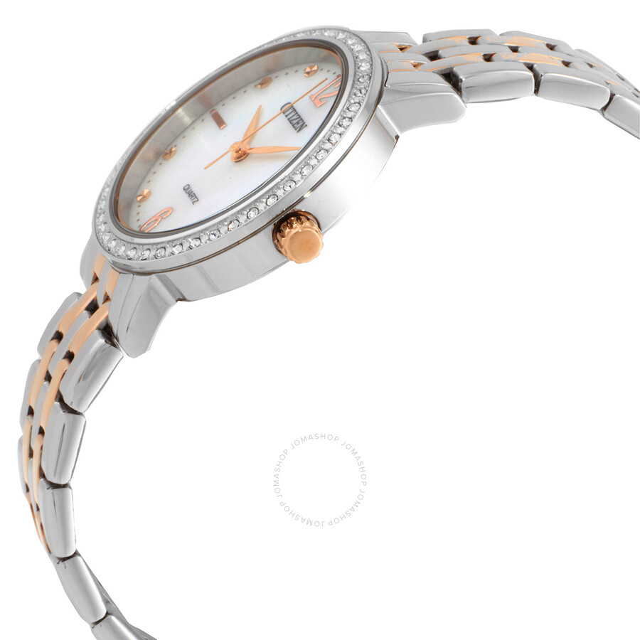 Citizen Quartz Crystal Mother of Pearl Dial Two-Tone Ladies Watch