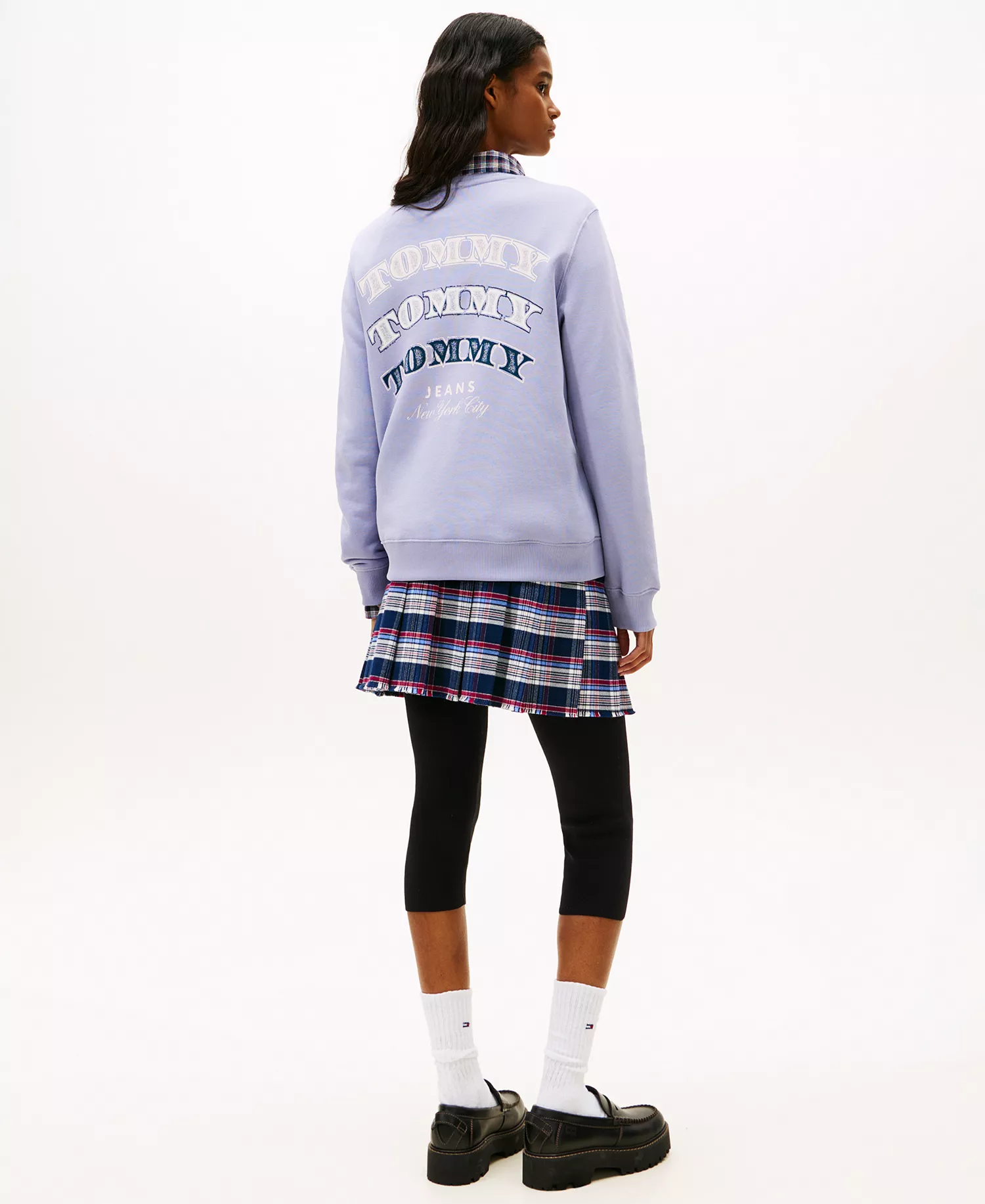 Women's Dollar Stack Logo Crewneck Sweatshirt - Periwinkle Dusk - L
