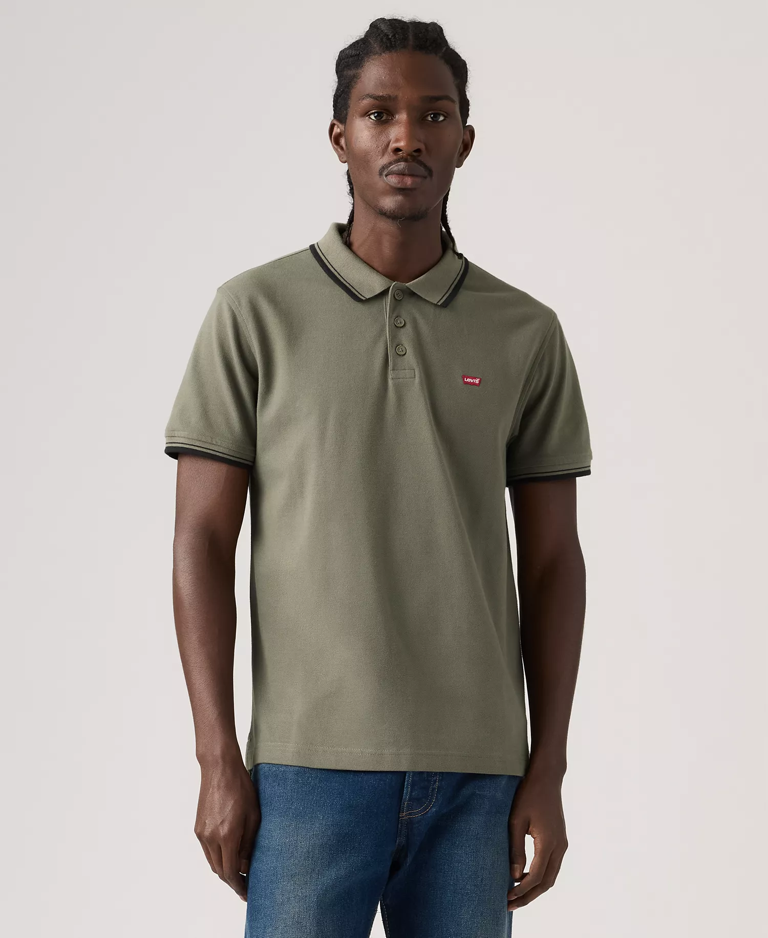 Men's Housemark Regular-Fit Short-Sleeve Polo Shirt - STRIPE MULLED BASIL - M