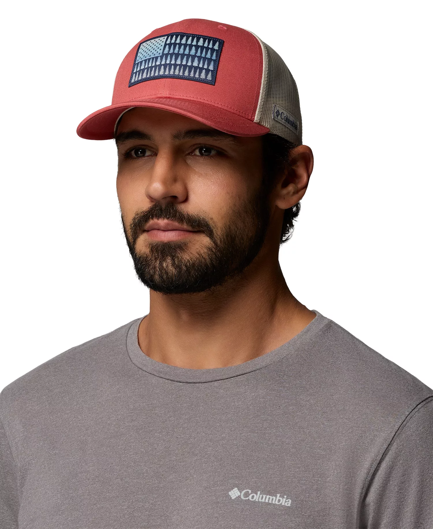 Men's Tree Flag Mesh Snapback Hat - Washed Red - OS