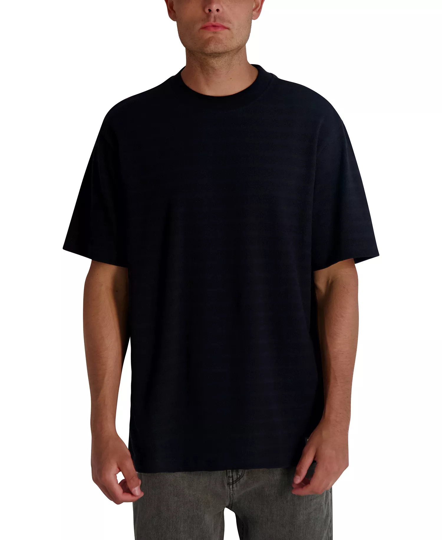 Men's Textured Stripe T-Shirt - Black - 2XL