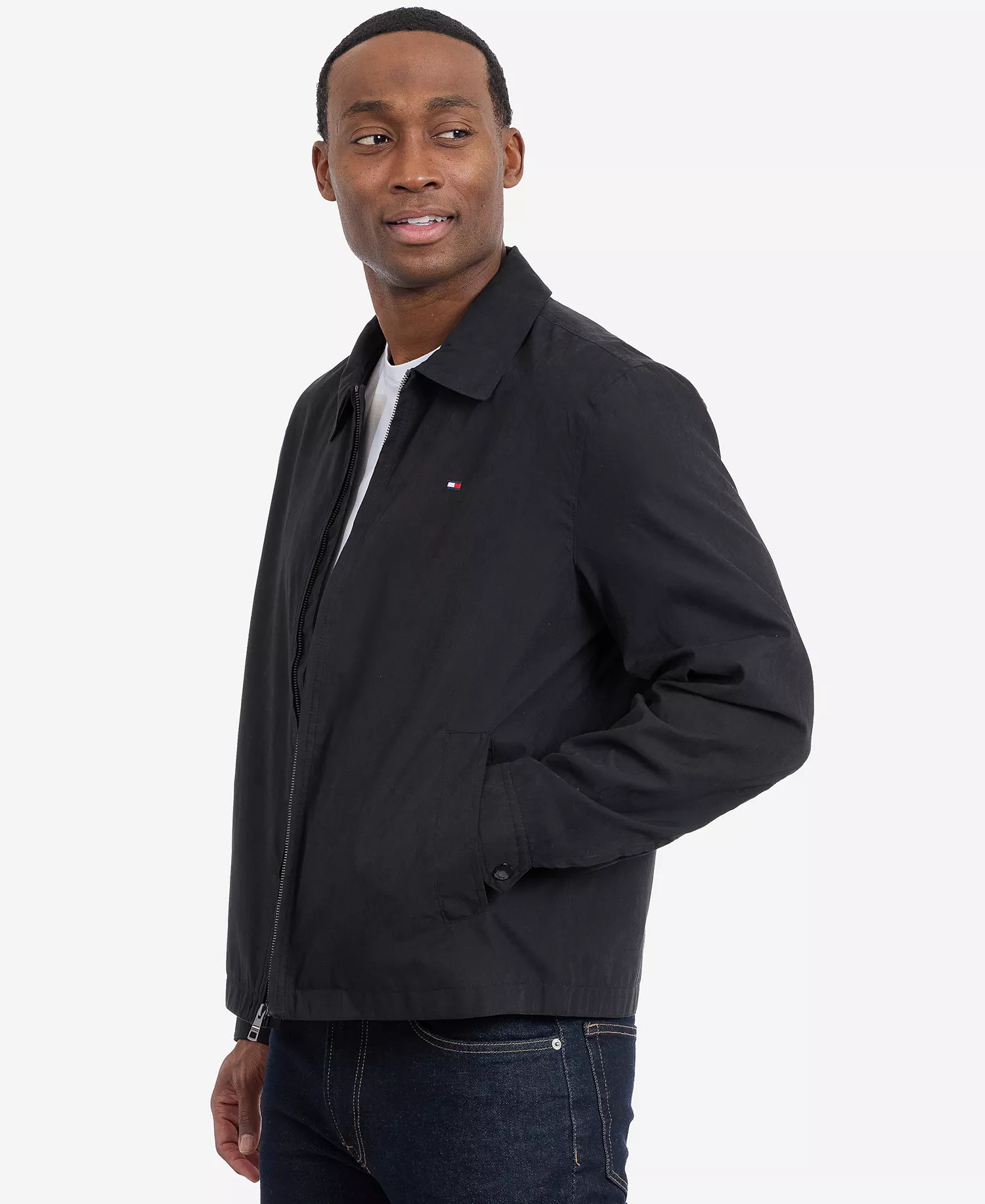 Men's Wind Resistant Golf Jacket - Black - 2XL