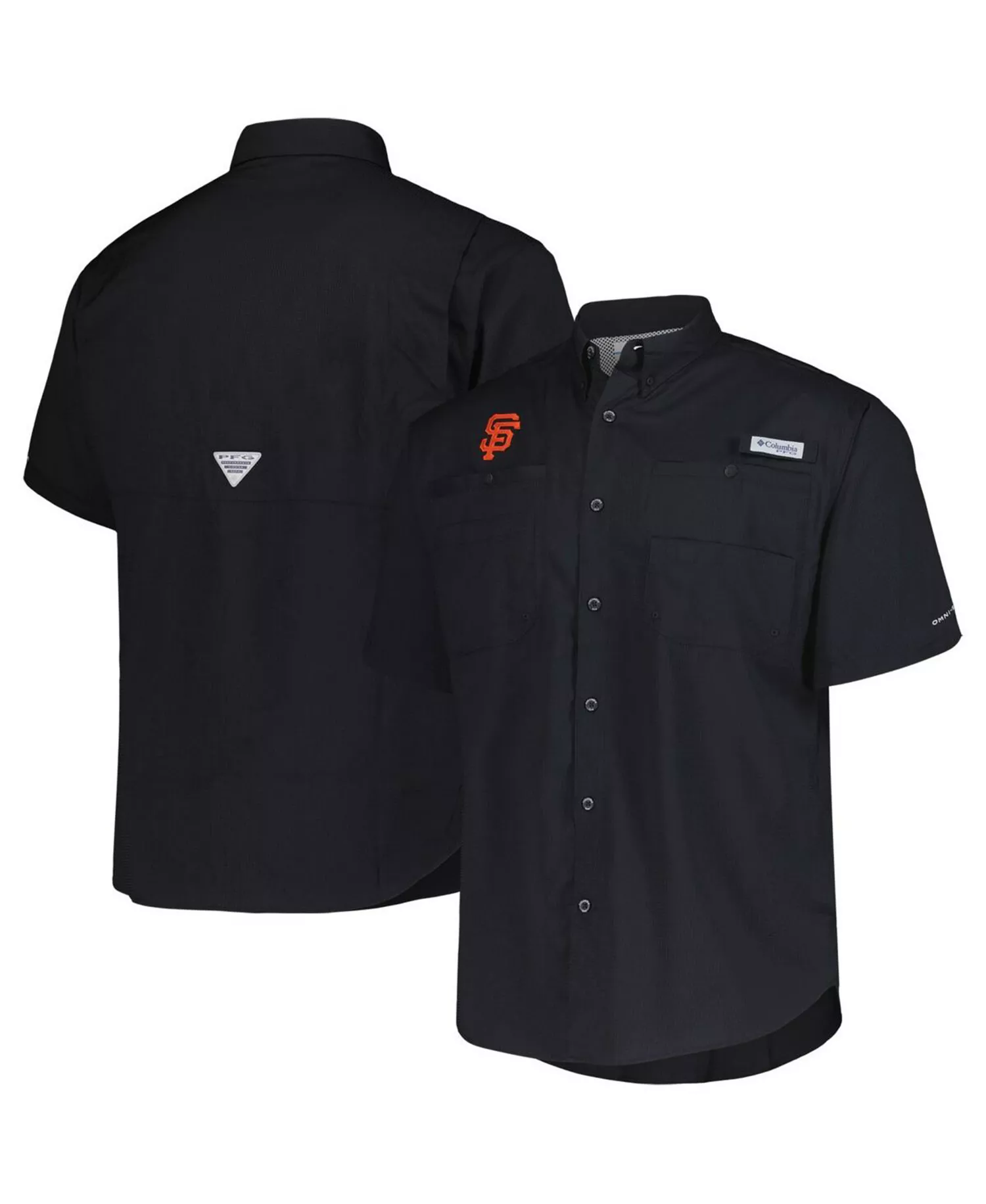 Men's Black San Francisco Giants Tamiami Omni-Shade Button-Down Shirt - Black - 2XL