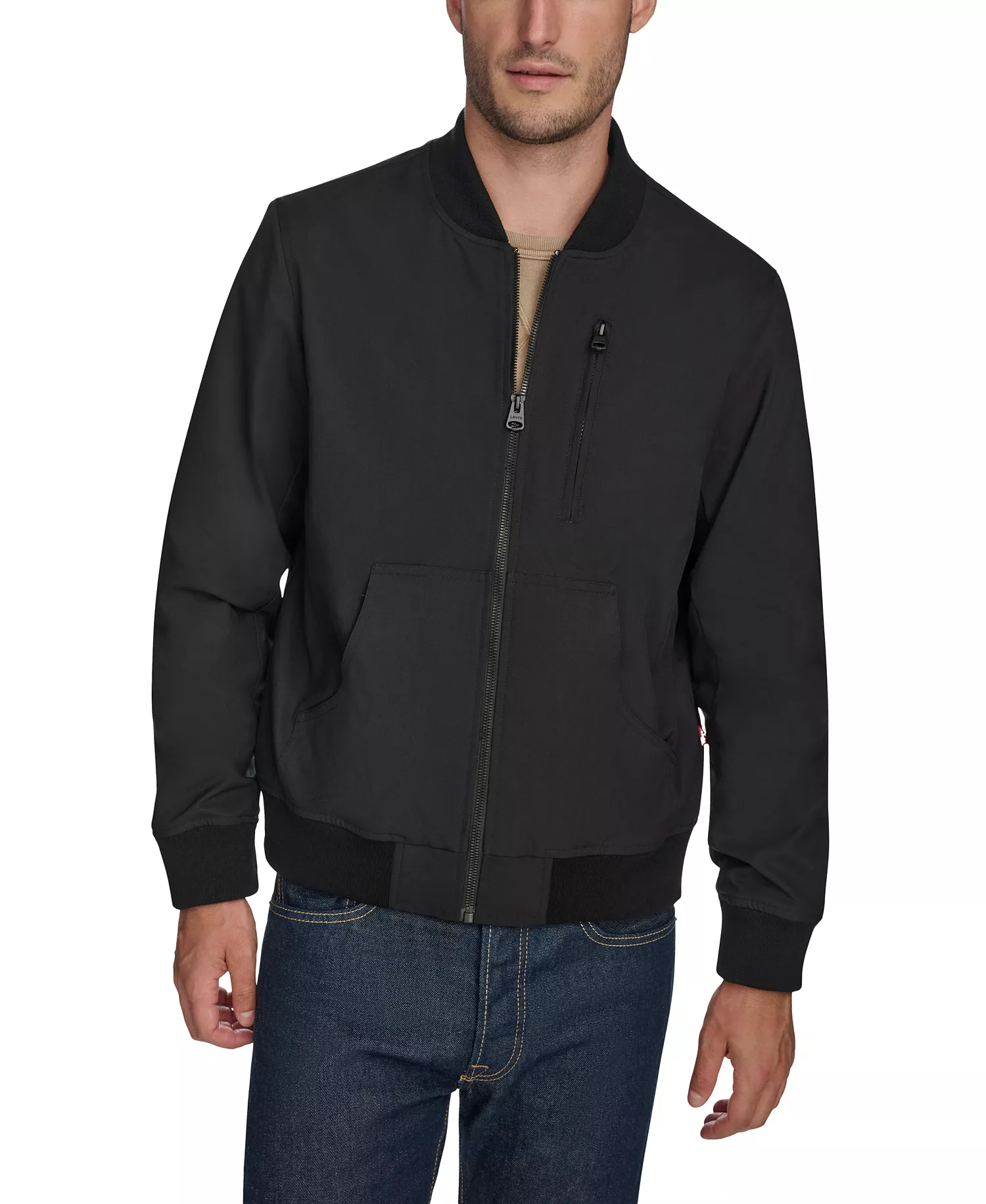 Men's Military Bomber Jacket - Black - 2XL