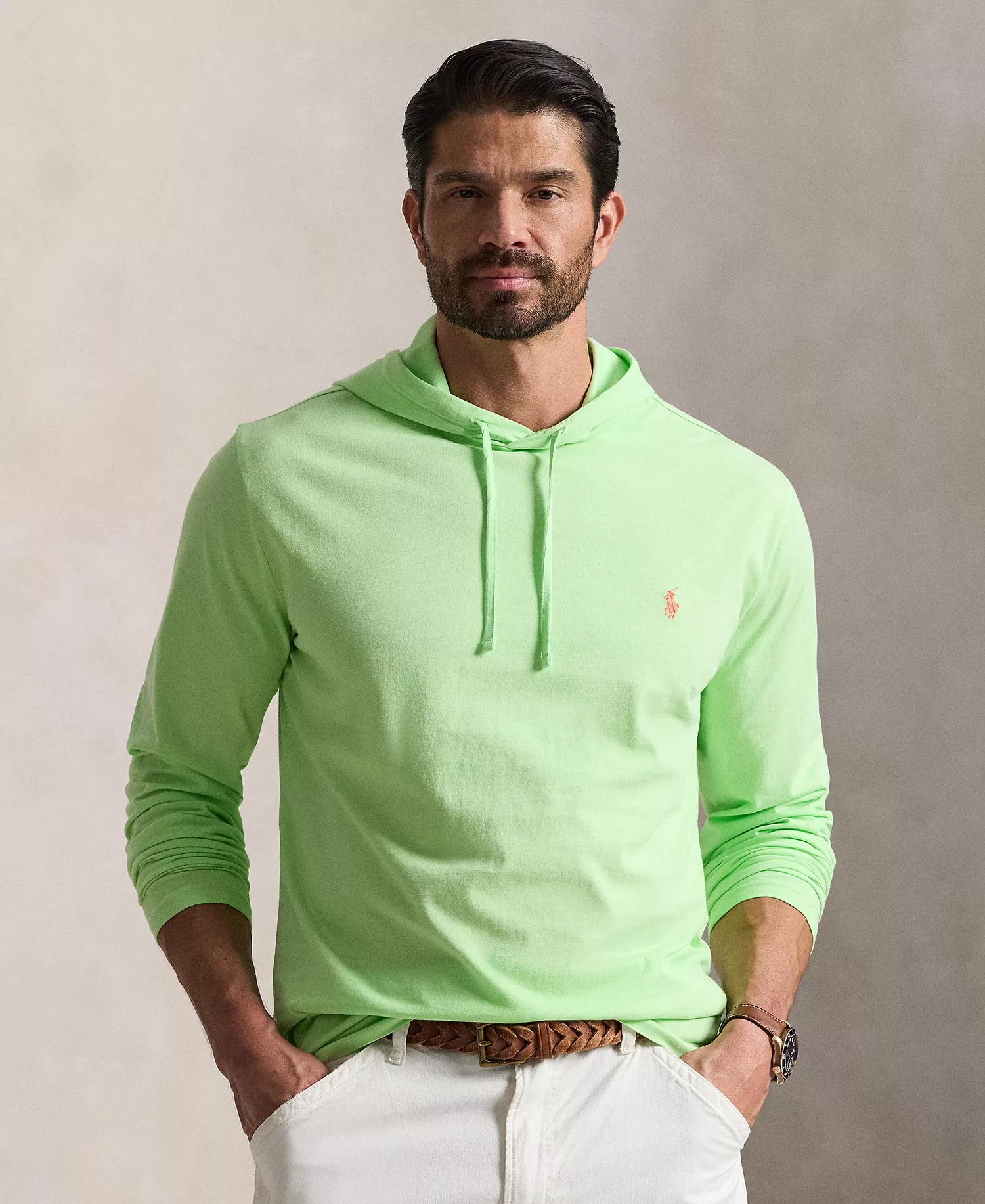 Men's Big & Tall Long-Sleeve Hooded T-Shirt - Cruise Lime - 2LT