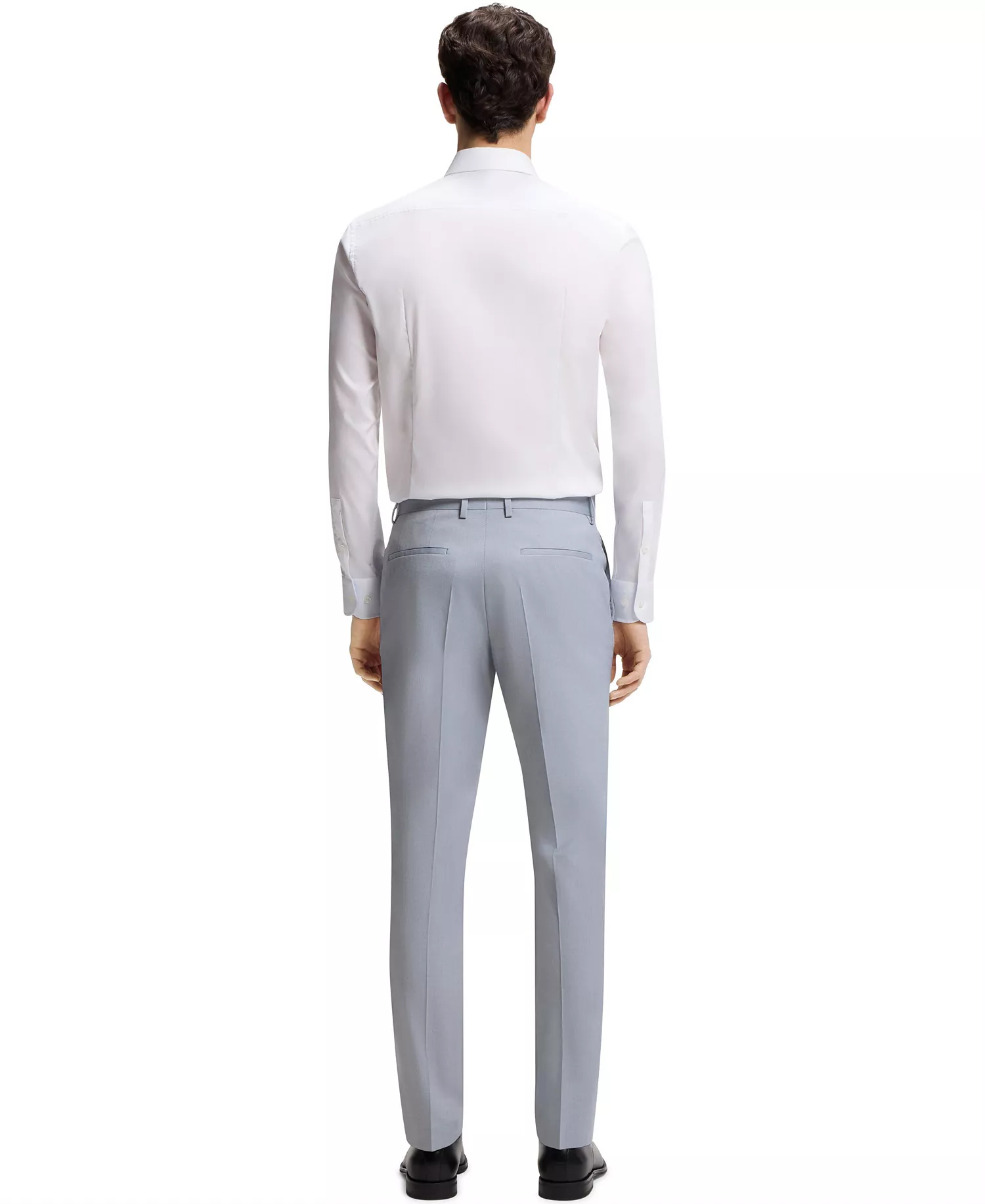 BOSS by Men's Patterned Stretch Chiffon Slim-Fit Trousers - Open Blue - 30R