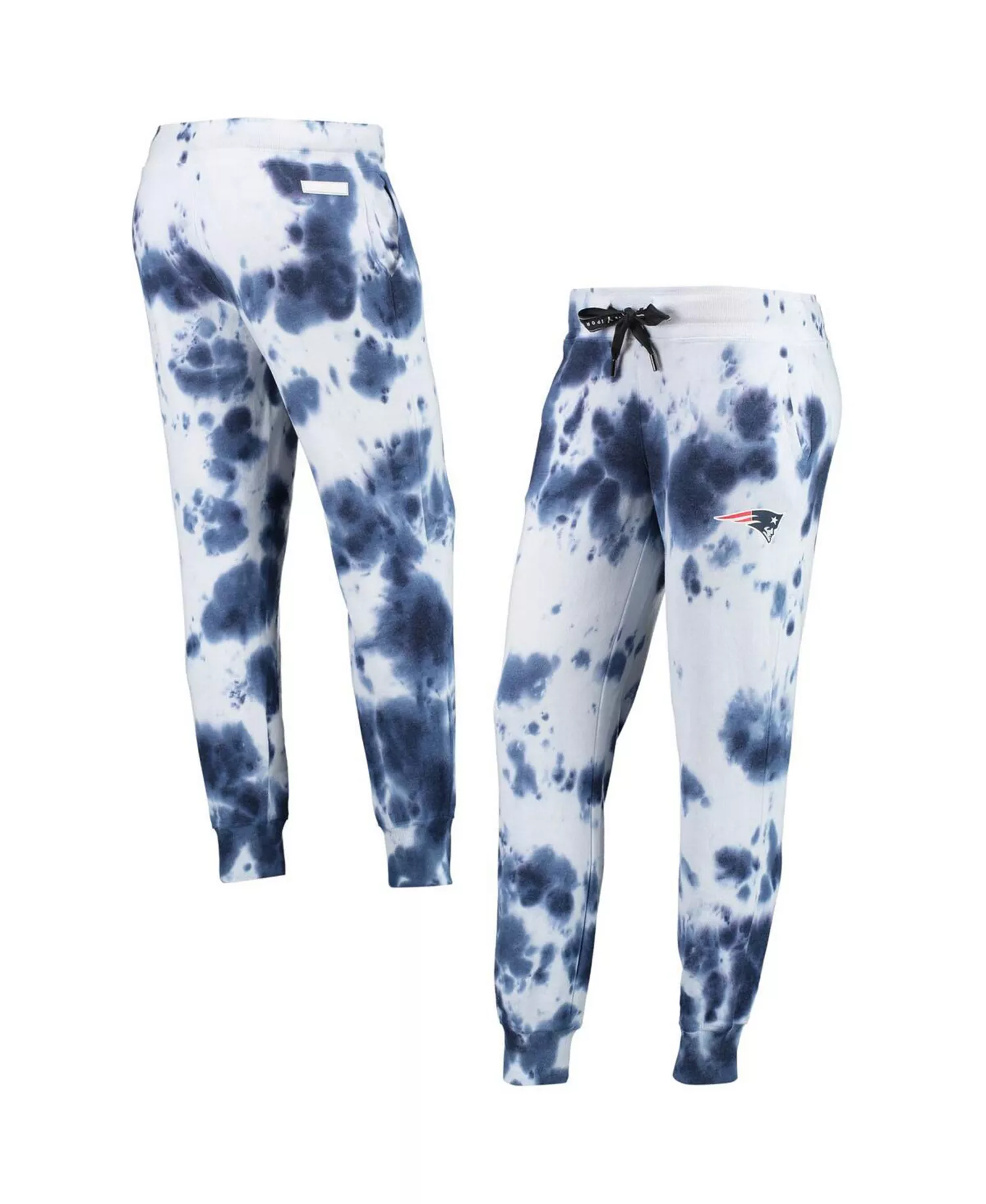 Women's White, Navy New England Patriots Melody Tie-Dye Jogger Pants - White, Navy - M