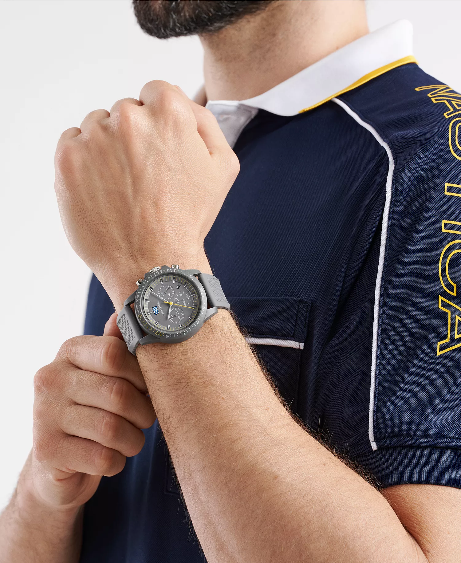 Men's Multifunction or Date Gray Polyurethane Watch, 43mm - Gray - No Size