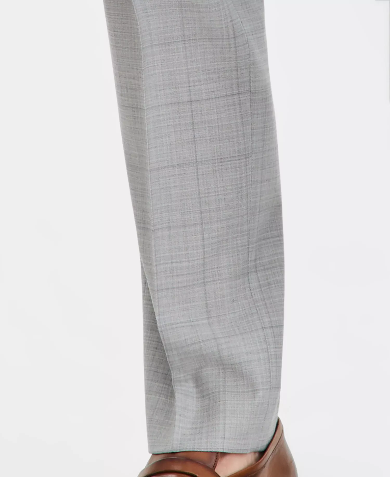 Men's Slim-Fit Windowpane Wool-Blend Suit Separates - Light Grey Windowpane - 28x29