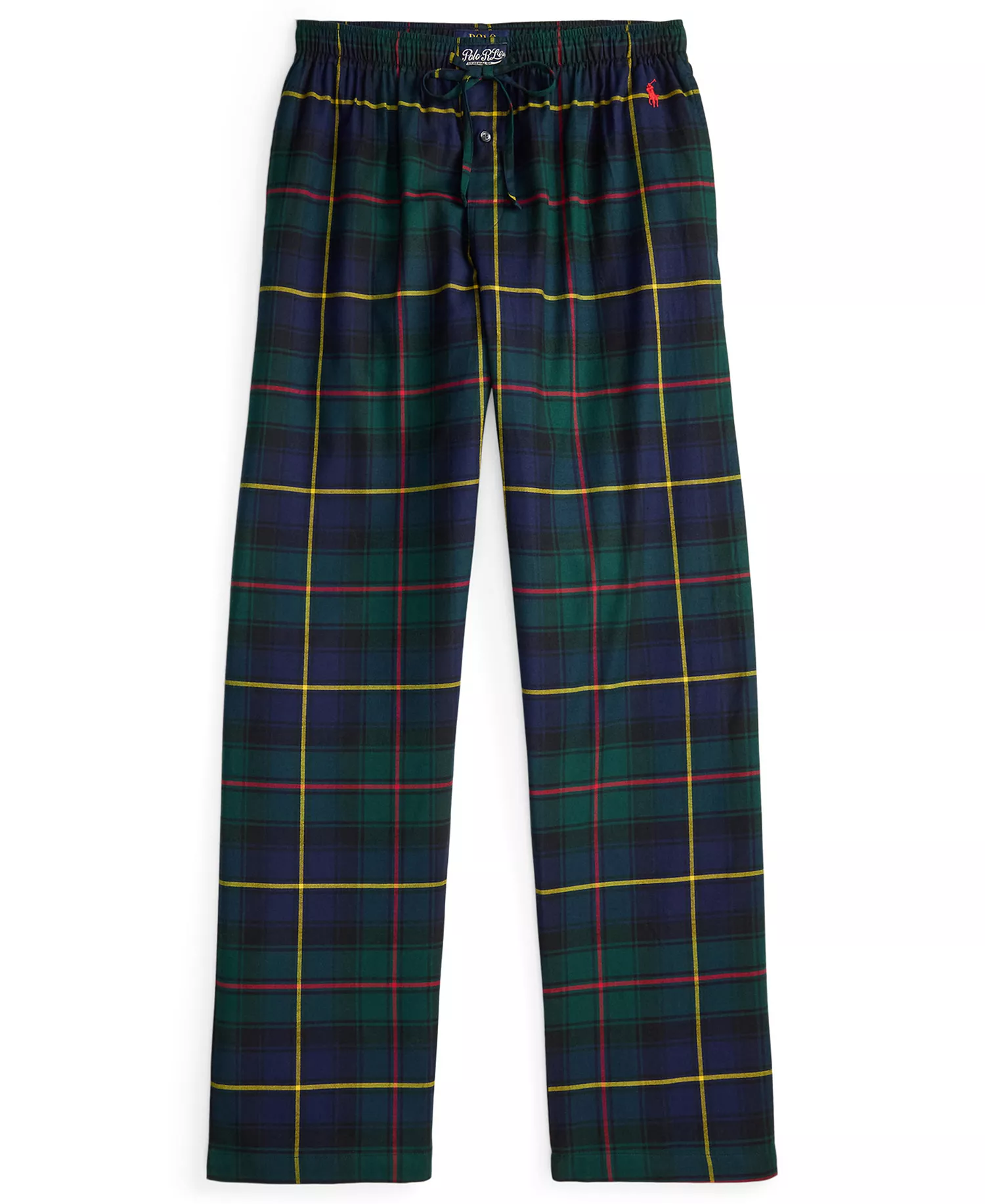 Men's Stewart Plaid Flannel Pajama Pants - Polo Tartan - L