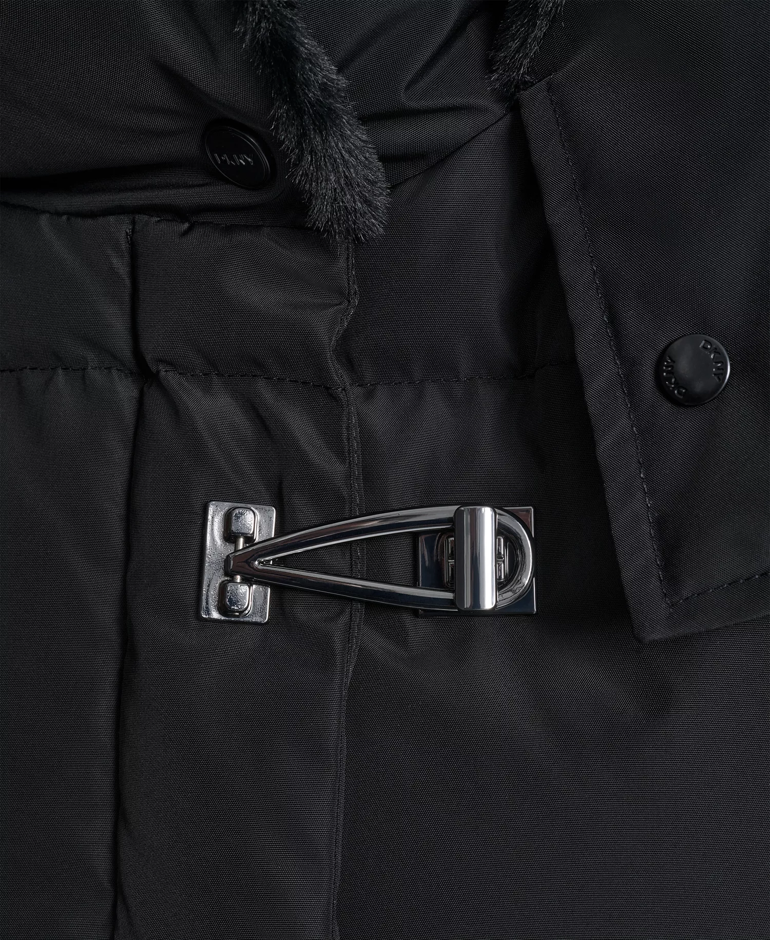 Women's Shirt Toggle Hooded Puffer Coat - Black - L