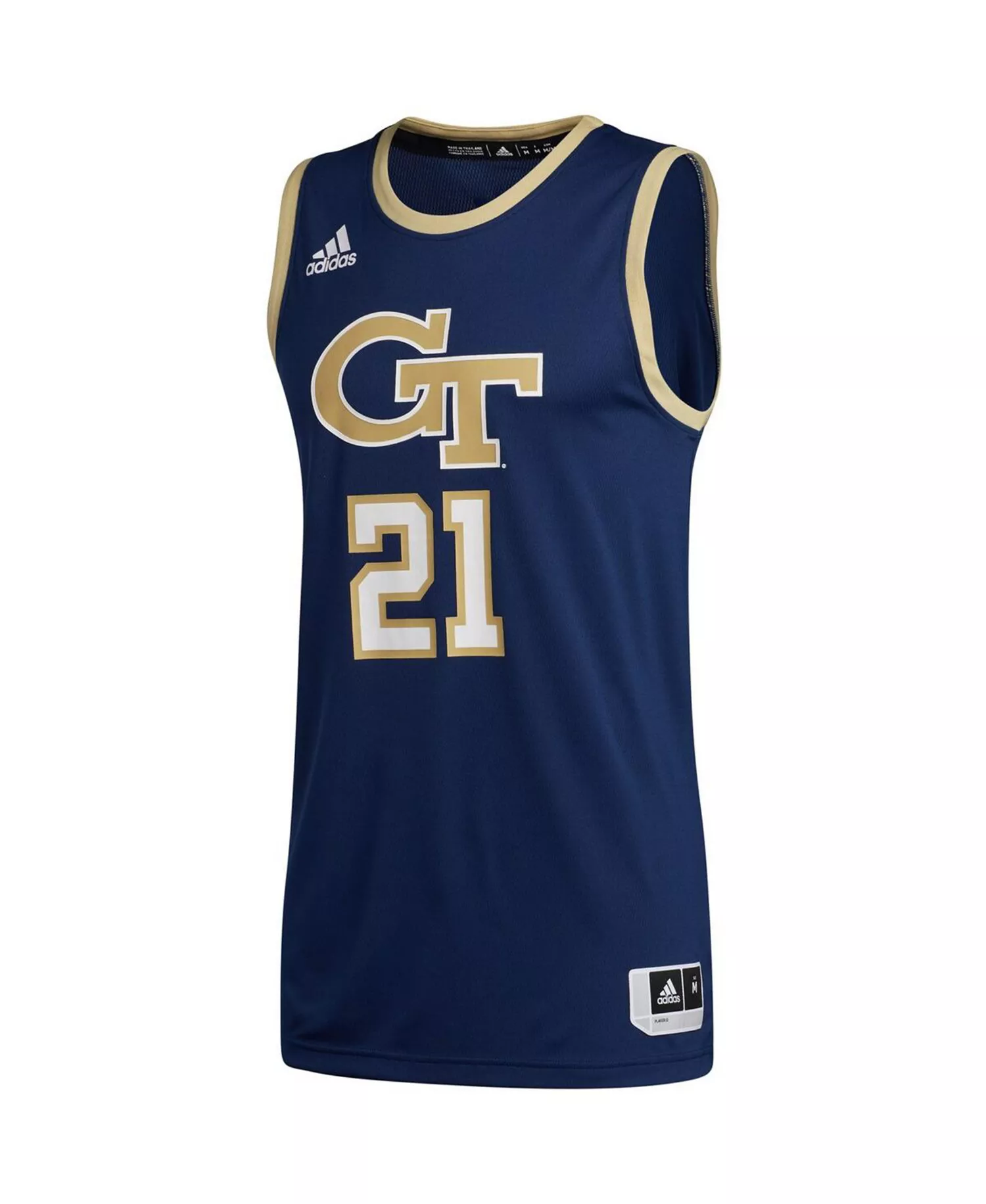 Men's Number 21 Navy Georgia Tech Yellow Jackets Swingman Basketball Jersey - Navy - L