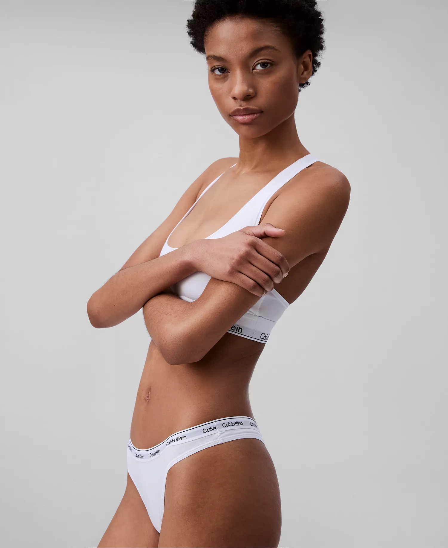 Women's Modern Logo 3-Pack Thong Underwear QD5209 - Black/white/grey Heather - L