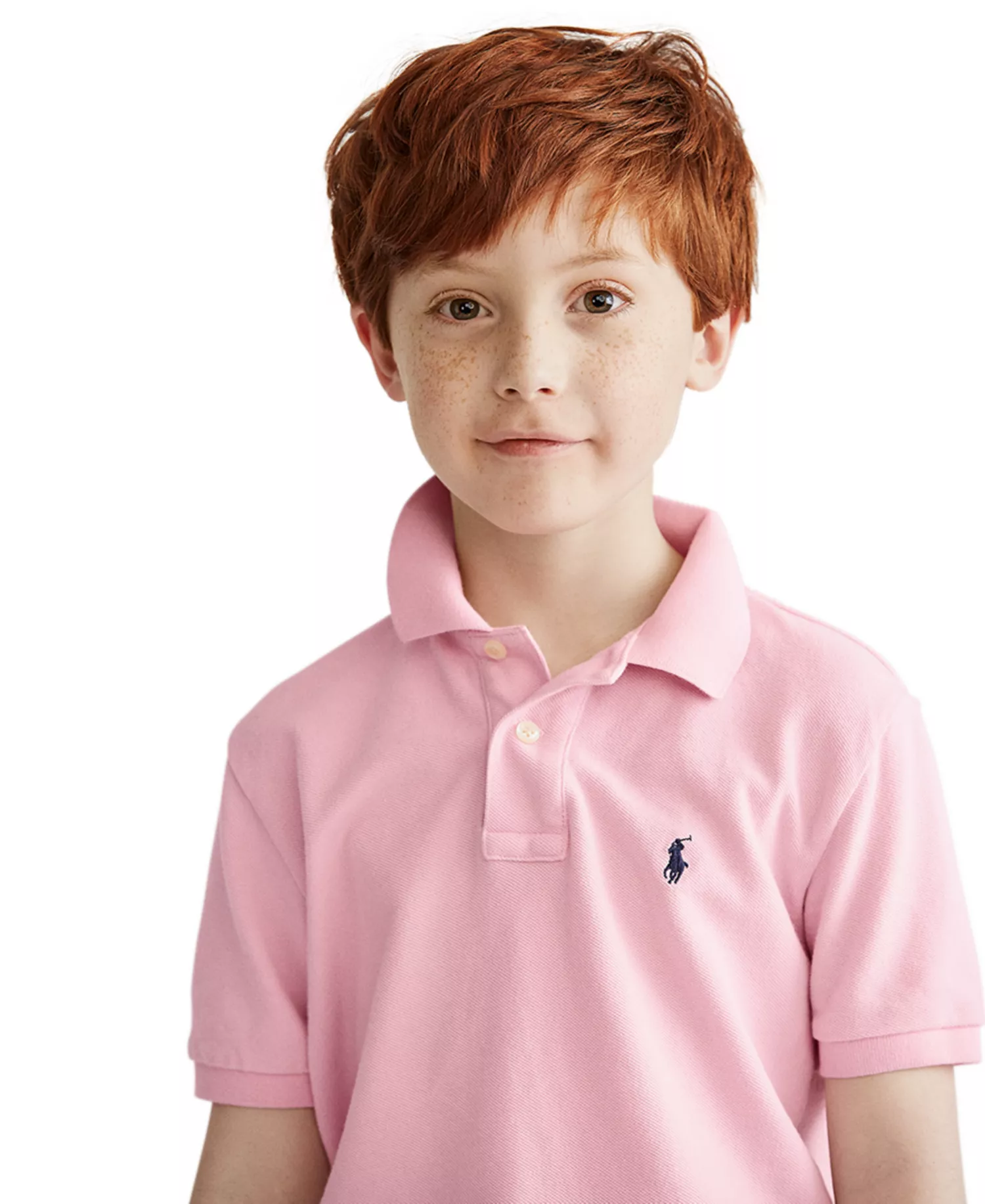 Men's & Kid's Cotton Mesh Polo Shirt Collection - Carmel Pink - 2