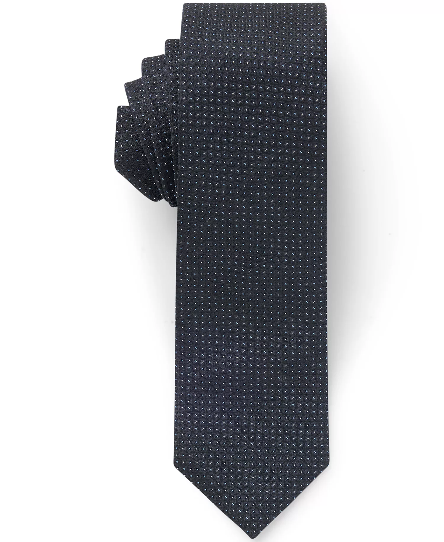Men's Micro Pattern Silk-Blend Tie - Dark Blue - ONE SIZE
