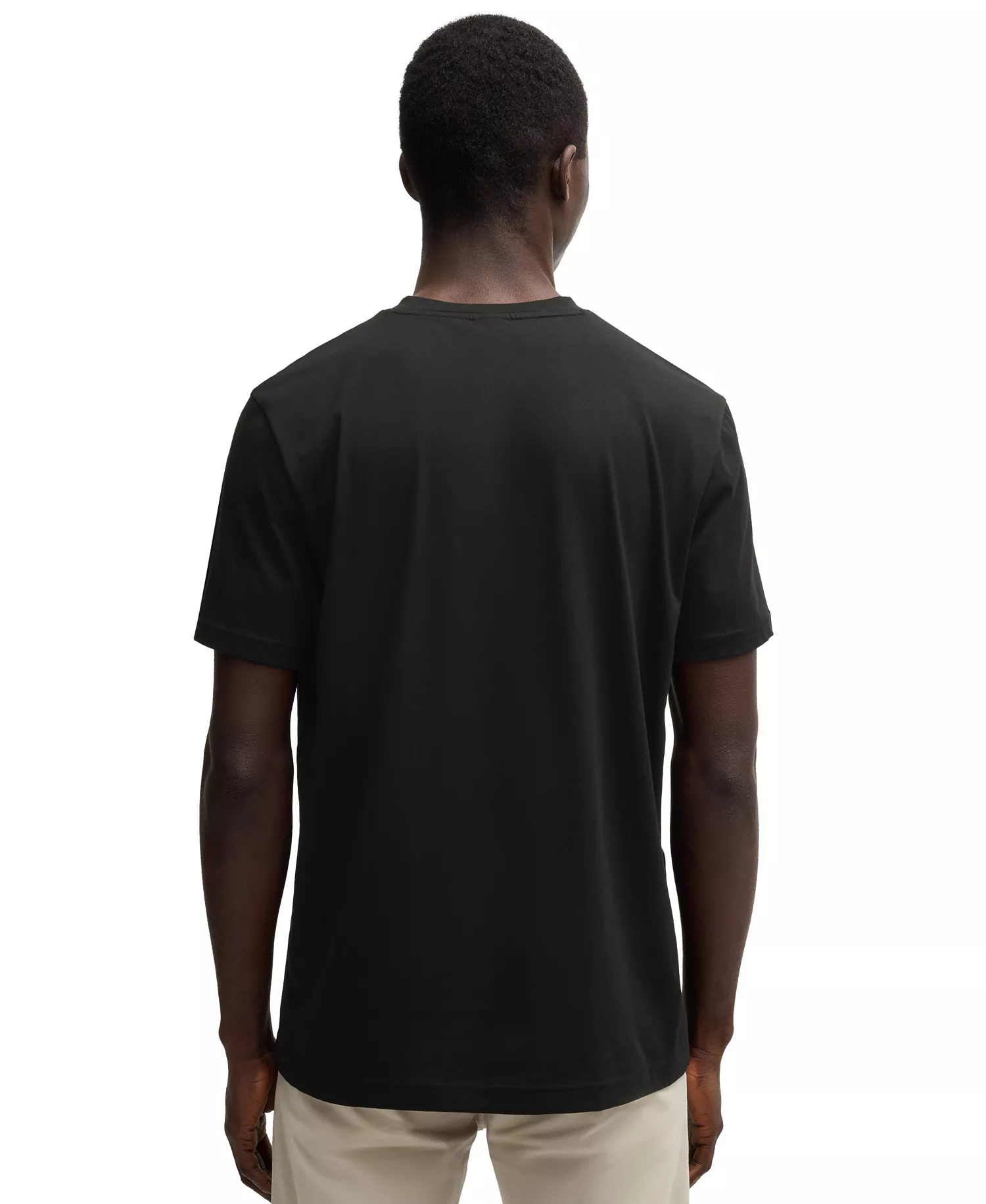 Men's Rubber-Logo Regular-Fit T-Shirt - Black - M