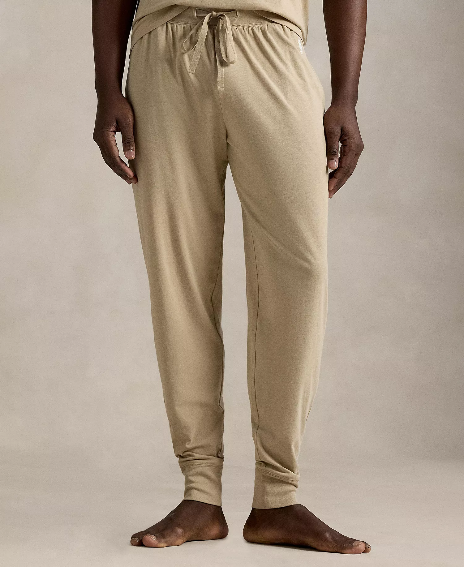Men's Regular-Fit Pajama Joggers - Classic Khaki/White Logo - L