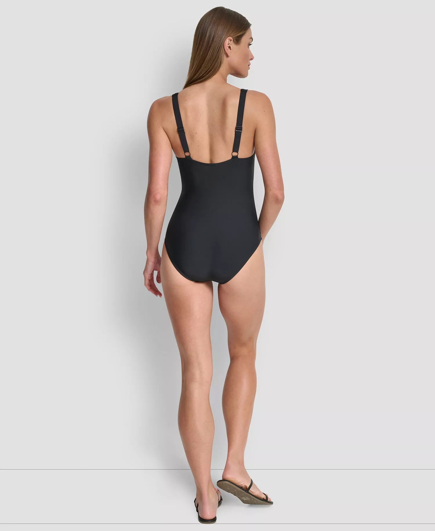 Women's Hardware Underwire One-Piece Swimsuit - Black - L