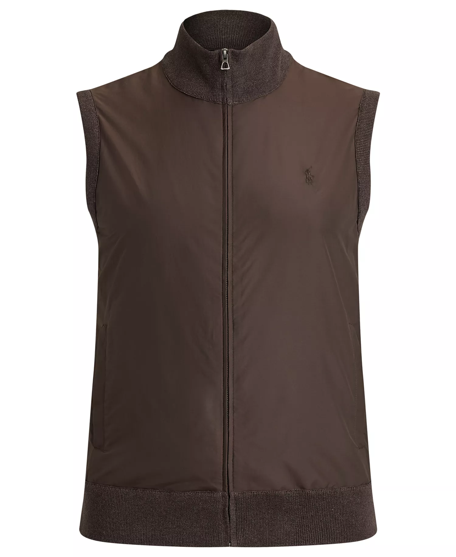 Men's Hybrid Full-Zip Sweater - Brown Combo - 2LT