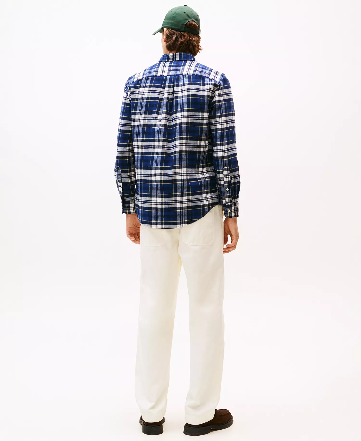 Men's Flannel Tartan Regular Fit Shirt - Preppy Navy / Check - L