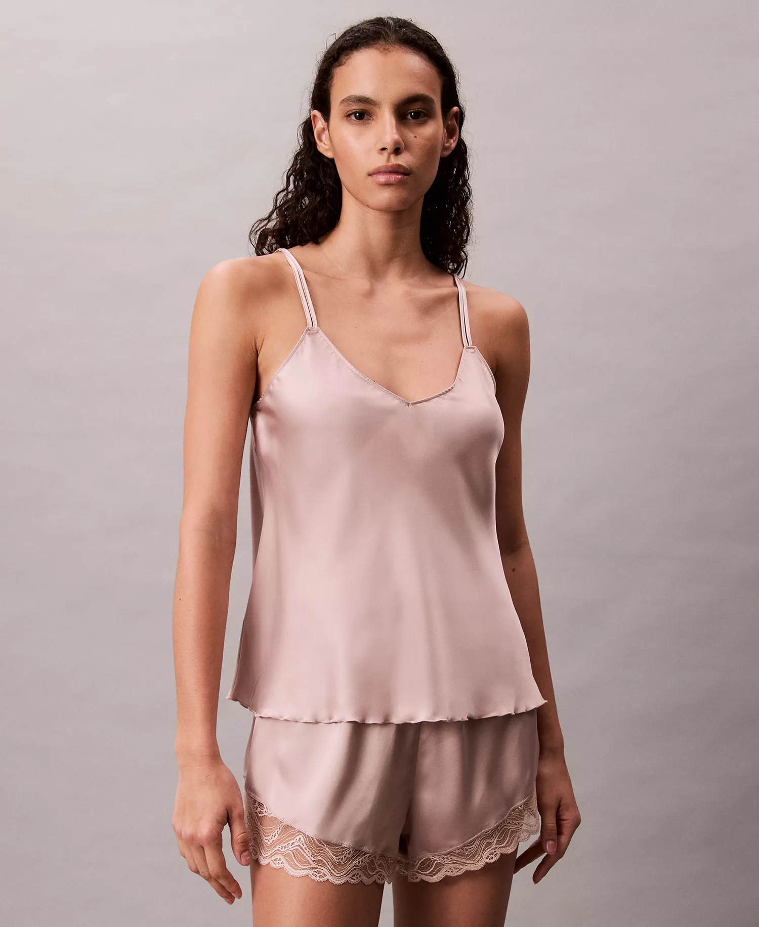 Women's Pull-On Adjustable Straps Satin Camisole-QS7499 - Cedar - L