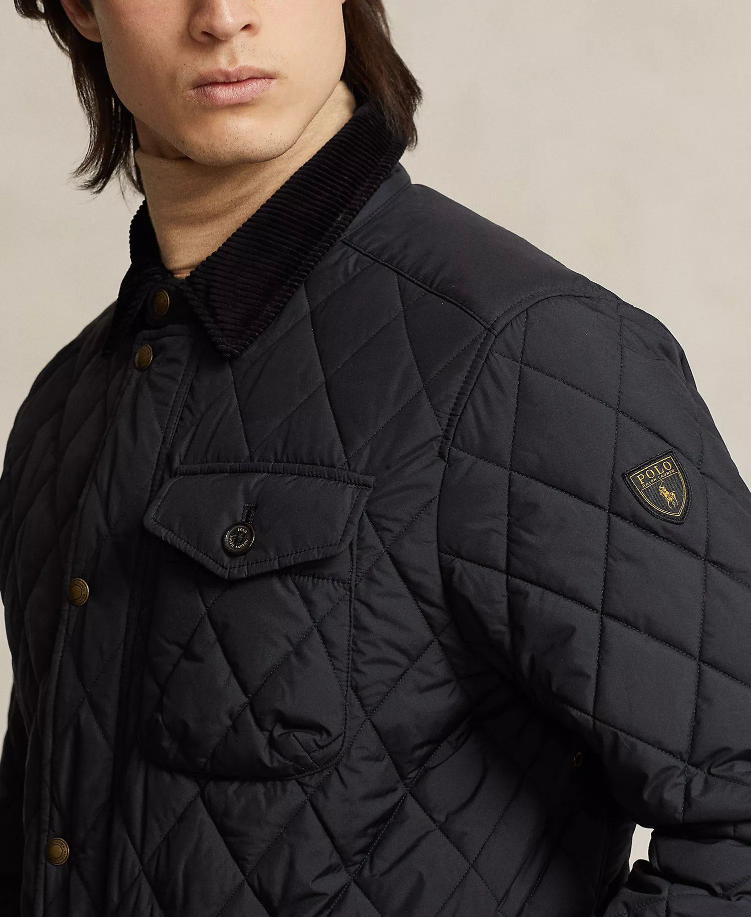Men's Beaton Quilted Water-Repellent Full-Zip Jacket - Polo Black - 2XL