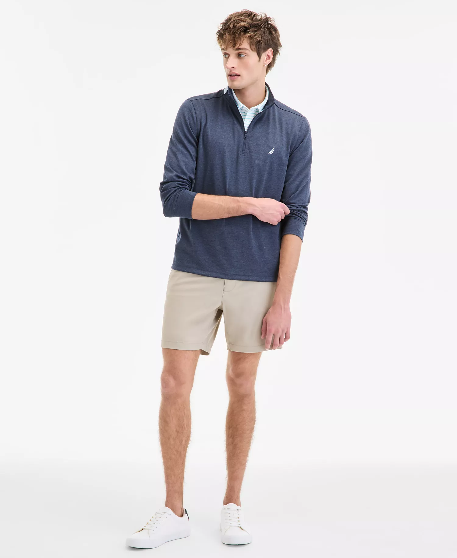 Men’s Moisture Wicking Performance Quarter-Zip - Navy Seas - 2XL