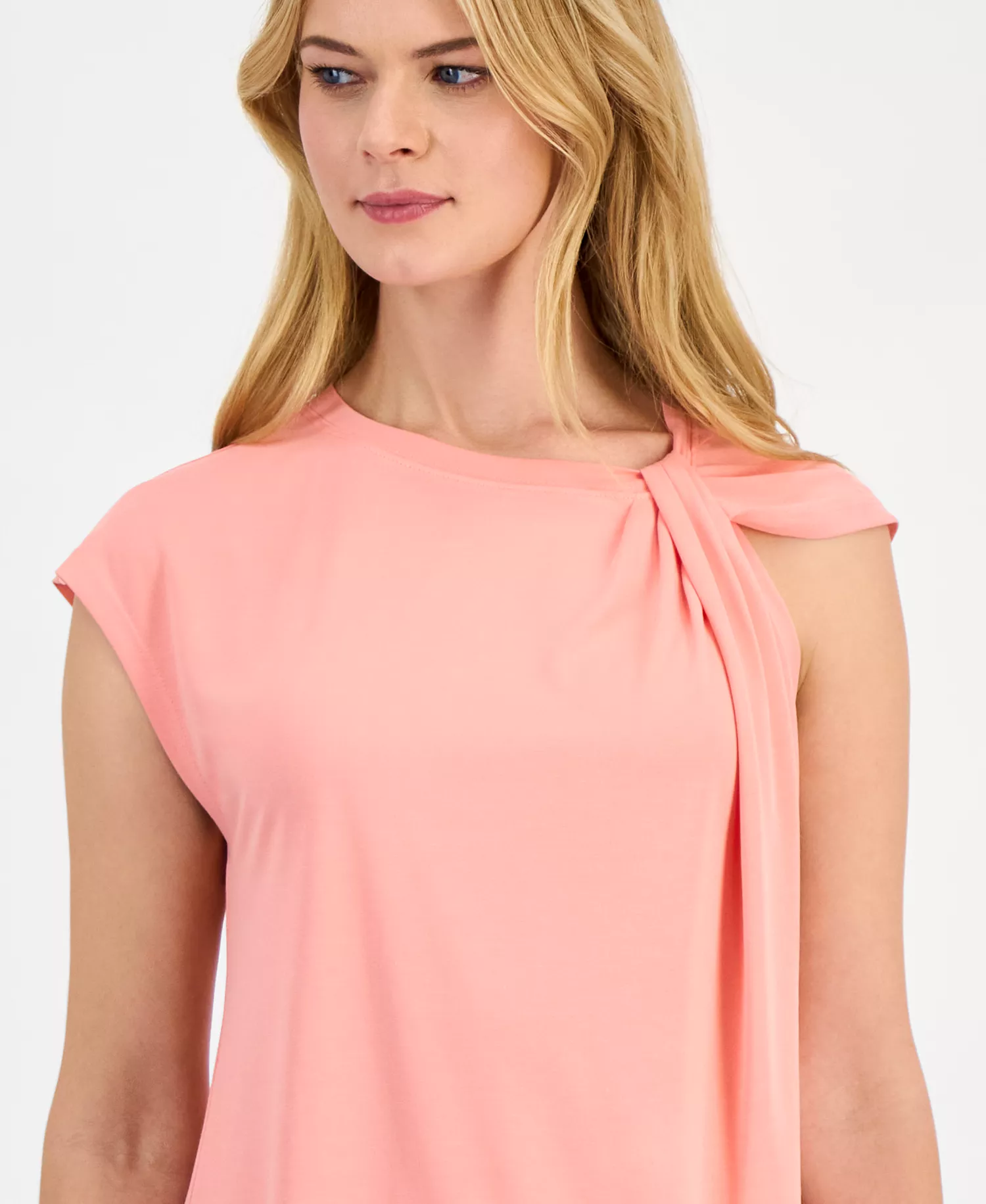 Women's Solid Twist-Neck Tank Top - Bloom - L