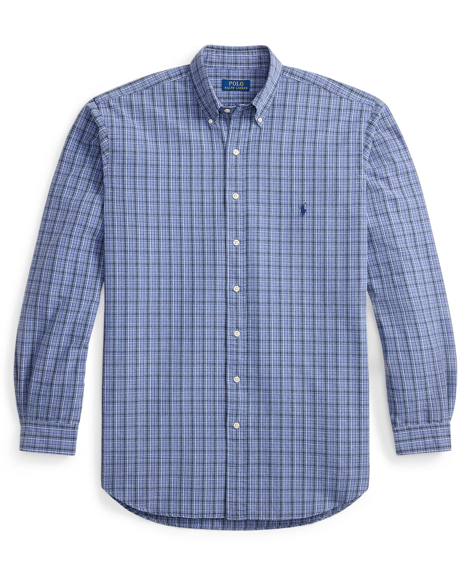 Men's Big & Tall Gingham Oxford Shirt	 - Blue heather multi - 2LT
