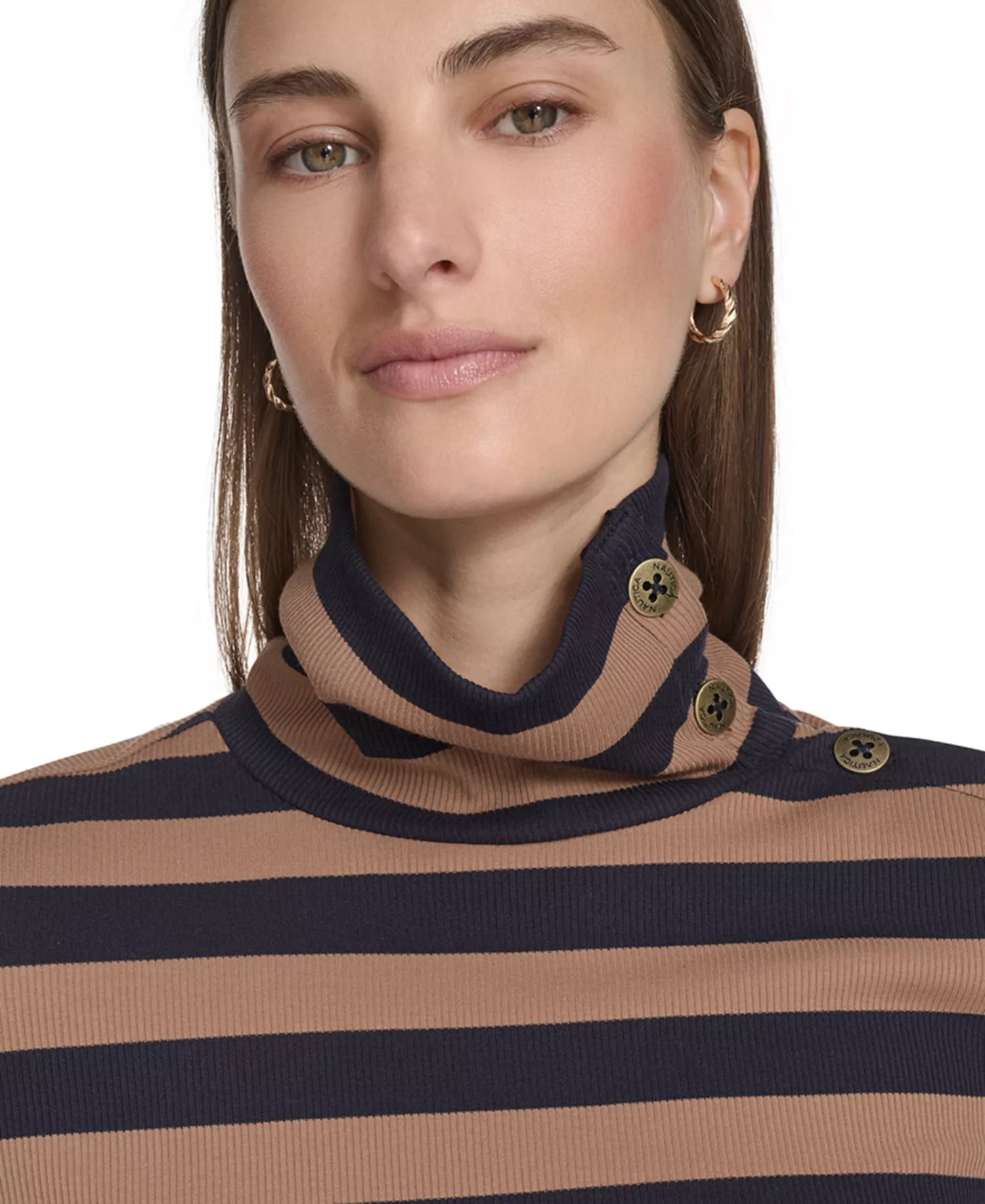 Nautica Women's Turtleneck Top - Night Sky Multi - L