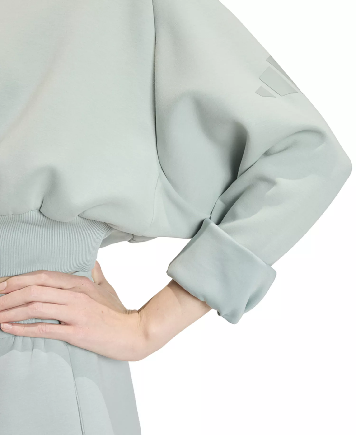 Women's Soft Lux Loose Sportswear Crew Neck Sweatshirt - Wonder Sage - 2XL