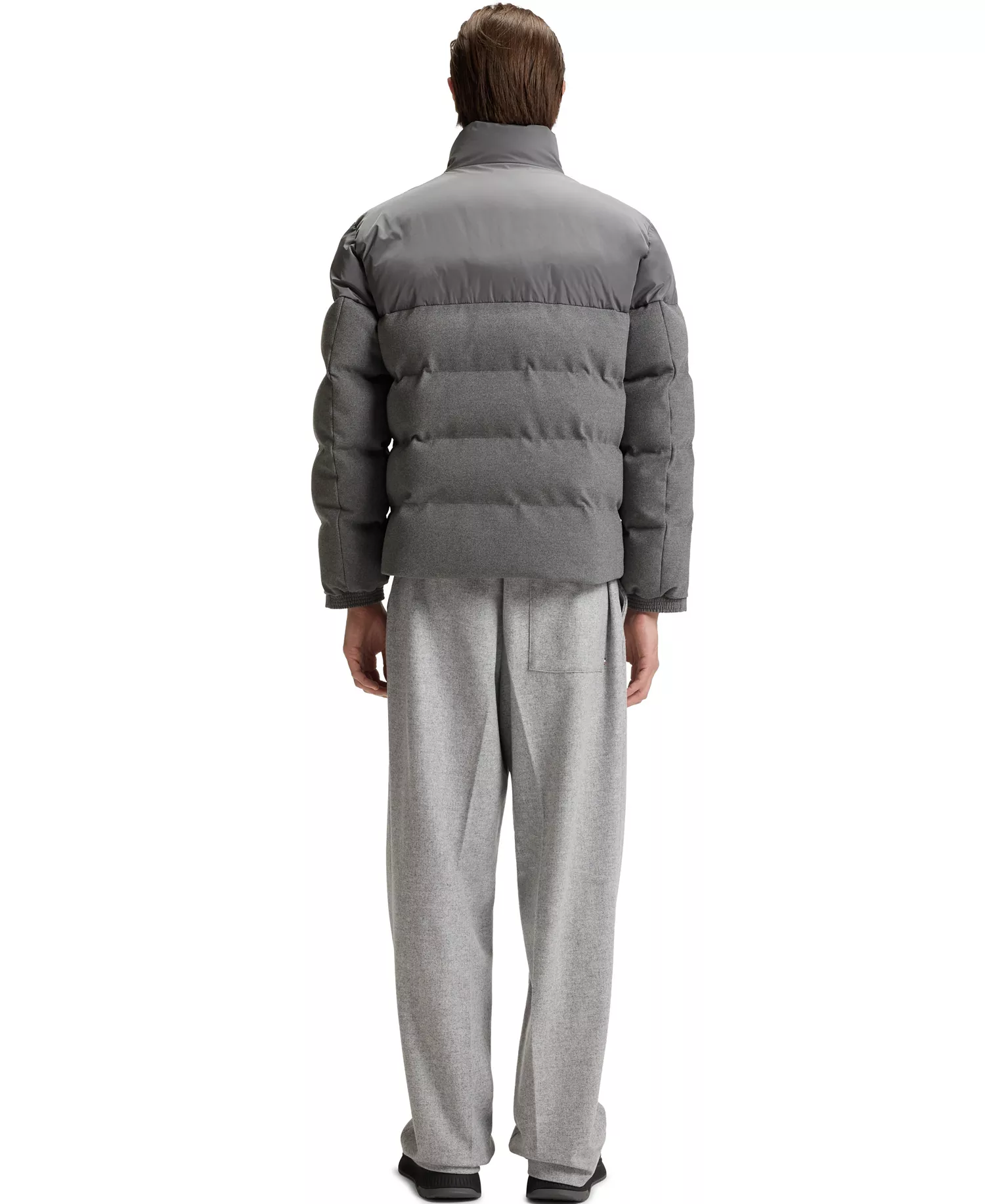 Men's Waterproof Brushed Flannel Jacket - Open Gray - 36R