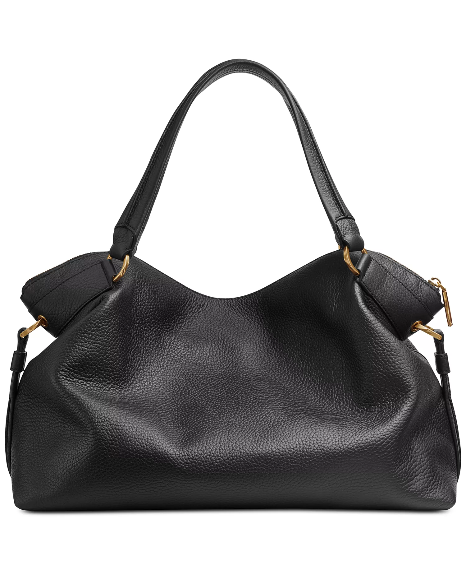 Glenwood Top Handle Leather Satchel with Tassel Detail - Blk/gold - NO SIZE