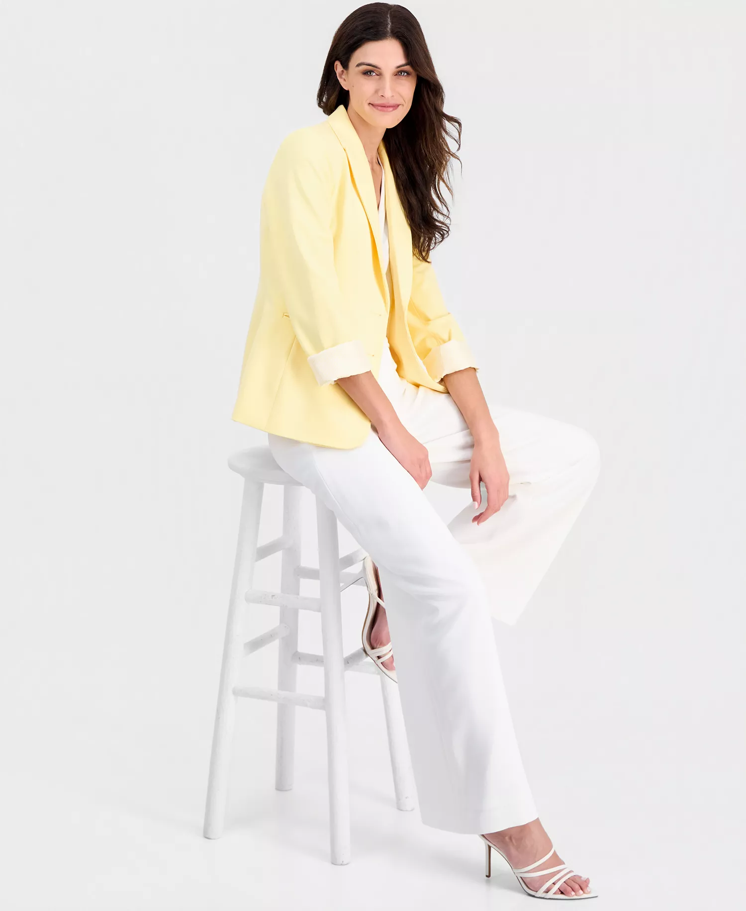 Women's Two-Button Peak-Lapel Jacket - Butter - 10