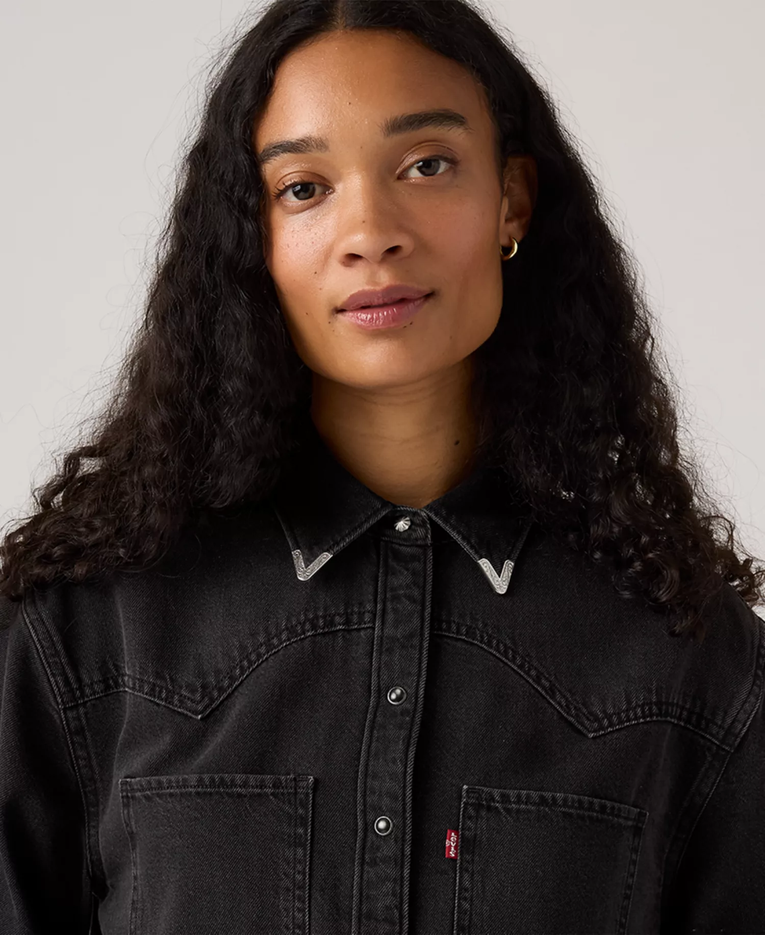 Premium Women's Teodora Western Long Sleeve Shirt - Black - L