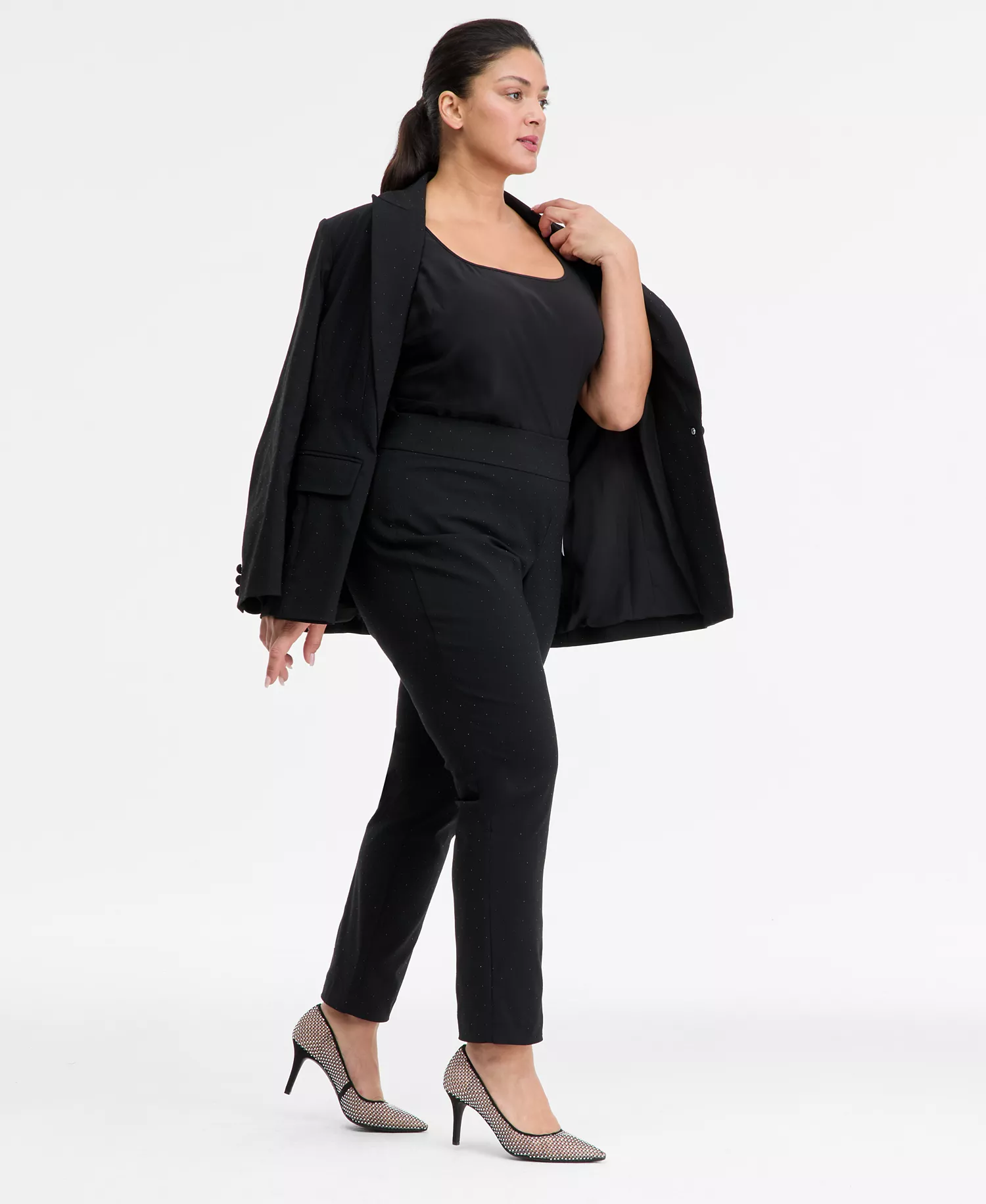 Plus Size Embellished Pants, Macy's Exclusive  - Deep Black - 22W
