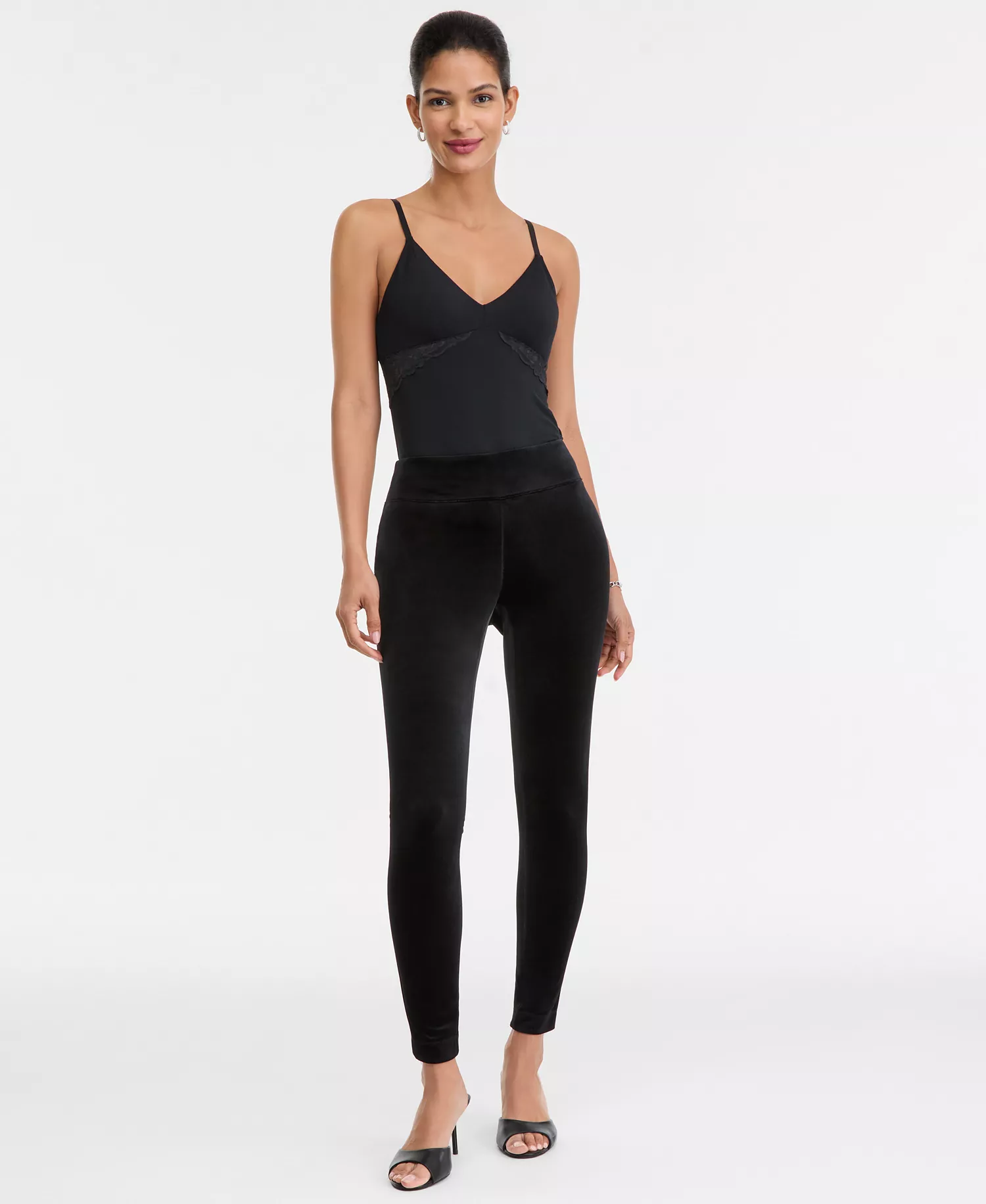 Women's Velvet Leggings, Macy's Exclusive - Deep Black - XS