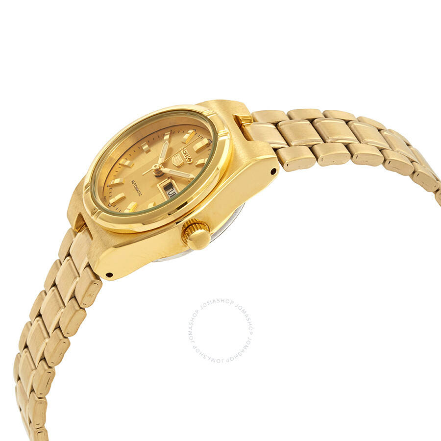 Seiko Series 5 Automatic Gold Dial Ladies Watch