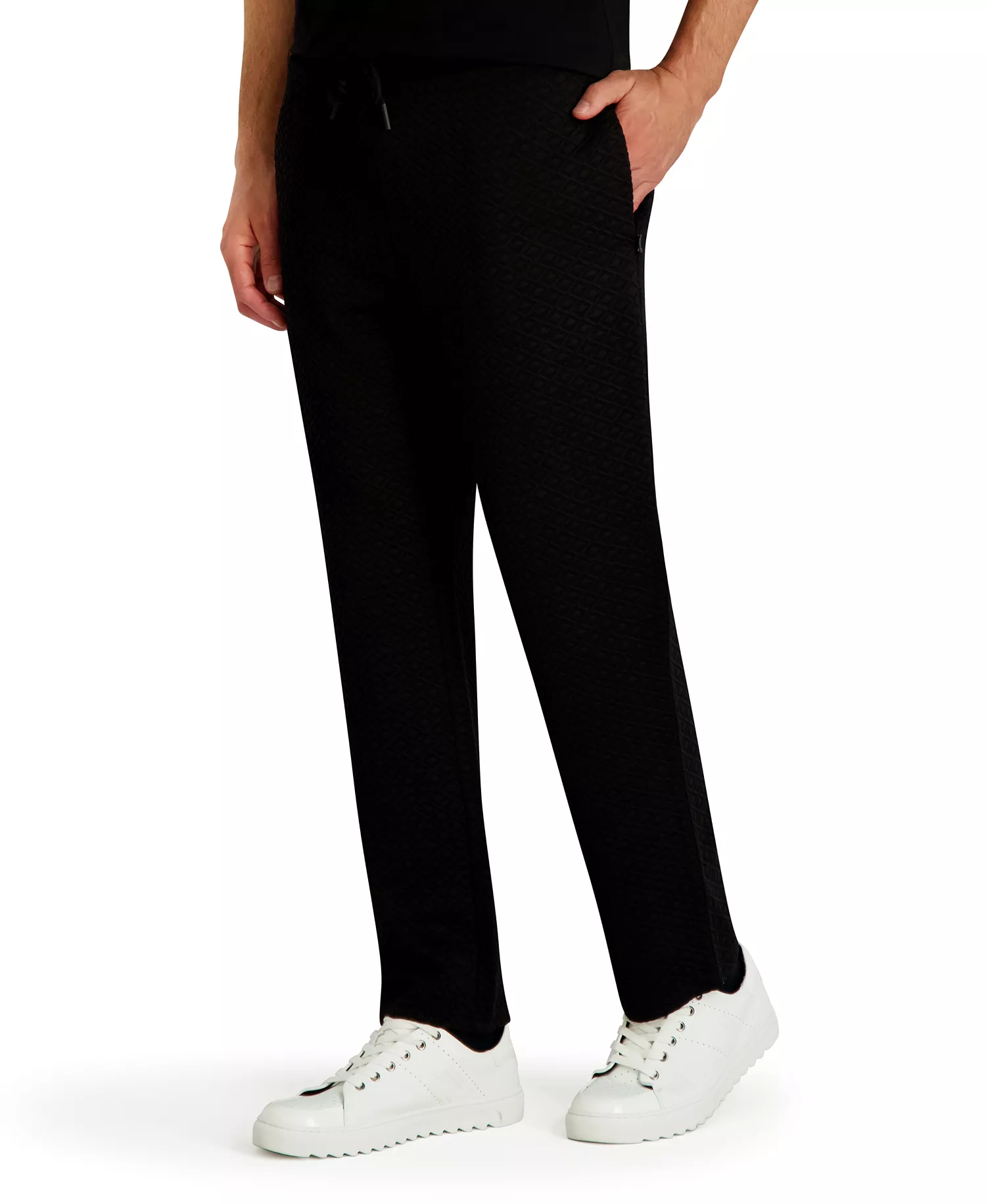 Men's Quilted Semi Straight Pants - Black - 2XL