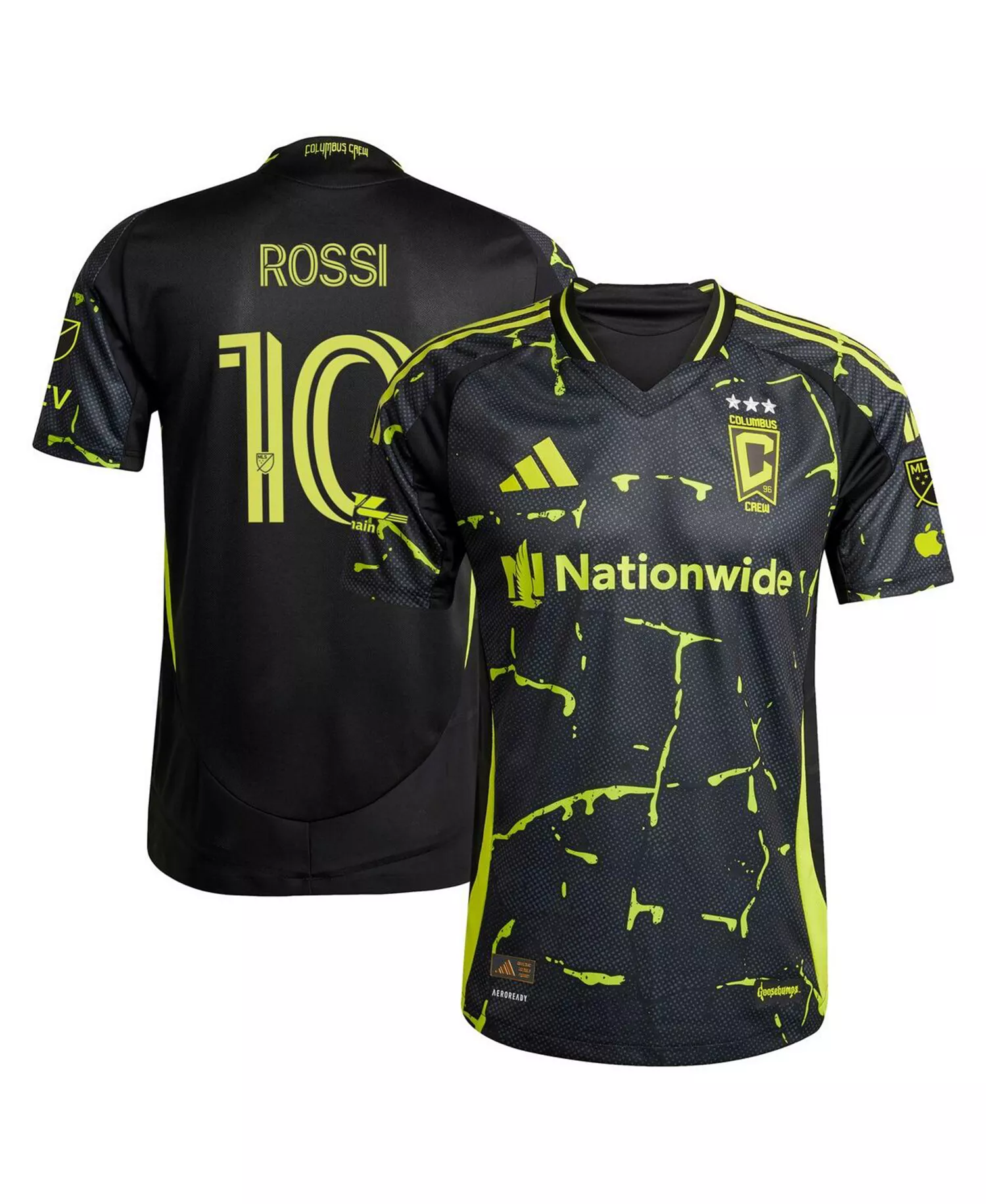 Men's Diego Rossi Black Columbus Crew 2025 The Goosebumps Kit Authentic Player Jersey - Black - 2XL
