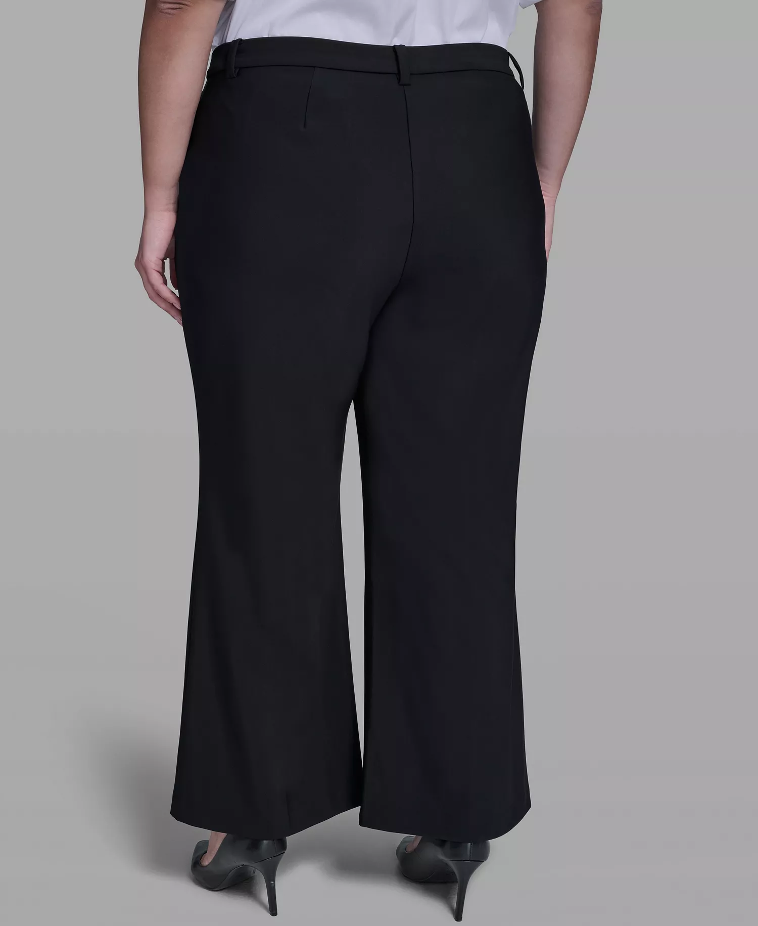 Plus Size Ponte Wide Leg Pants - Black - 14W