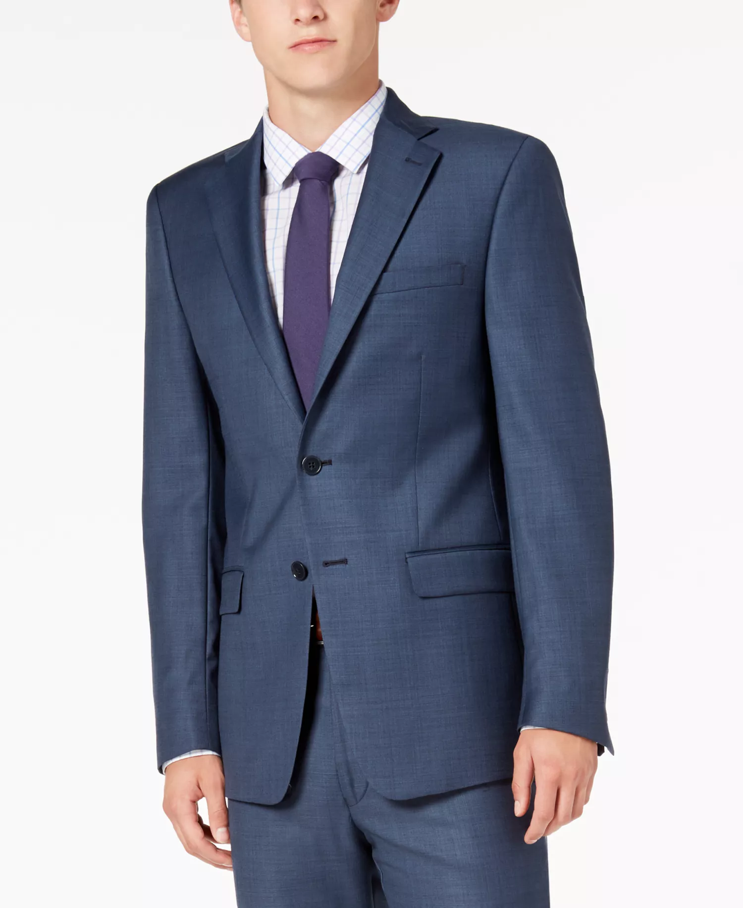 Solid Men's Classic-Fit Suit Separates - Blue Neat - 36R