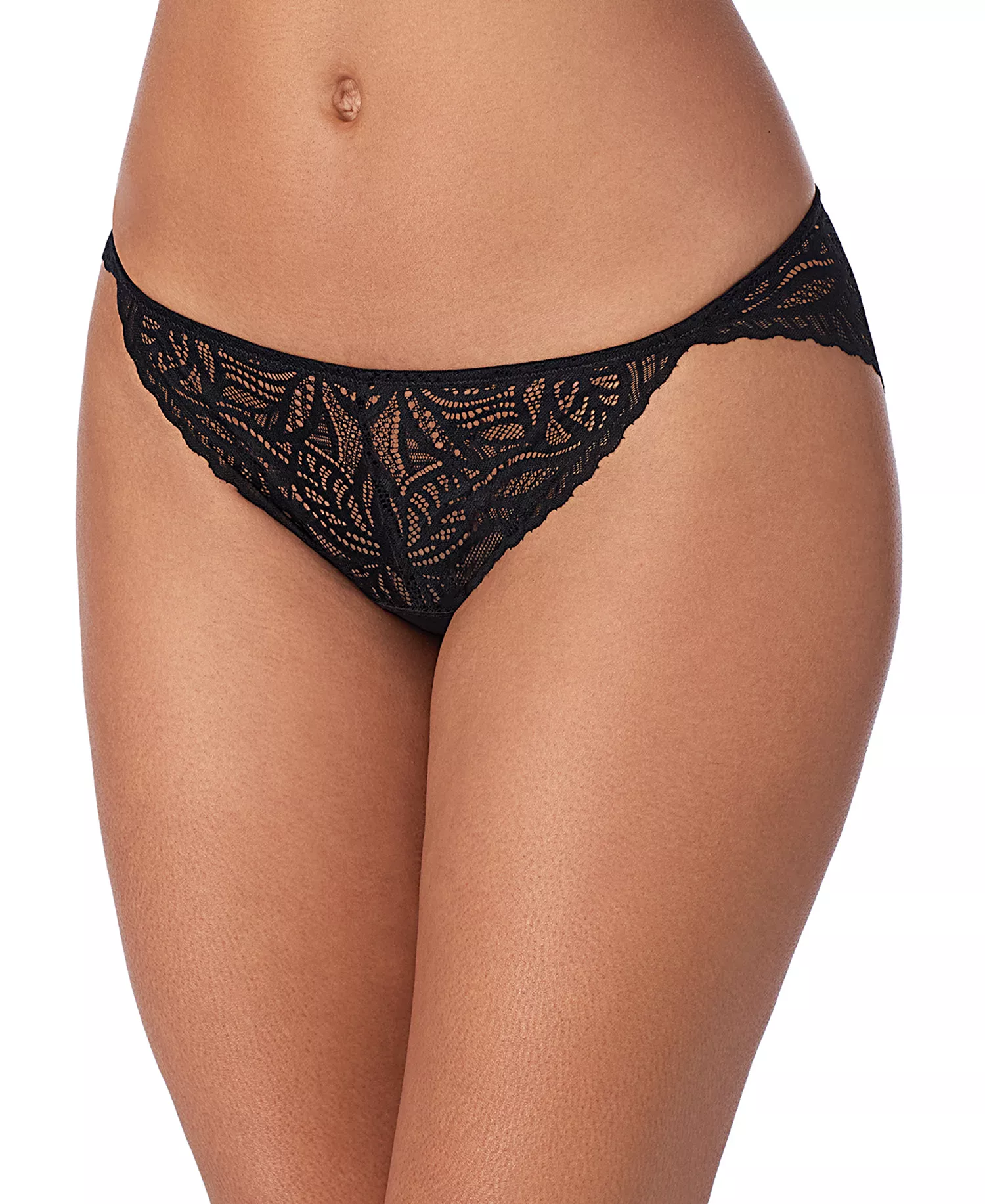 Women's Lace Deco Bikini Underwear DK8552 - Black - L