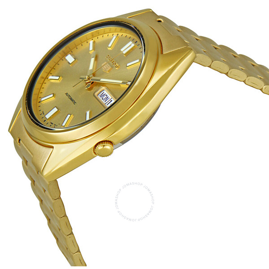 Seiko Series 5 Automatic Gold Dial Yellow Gold-tone Men's Watch