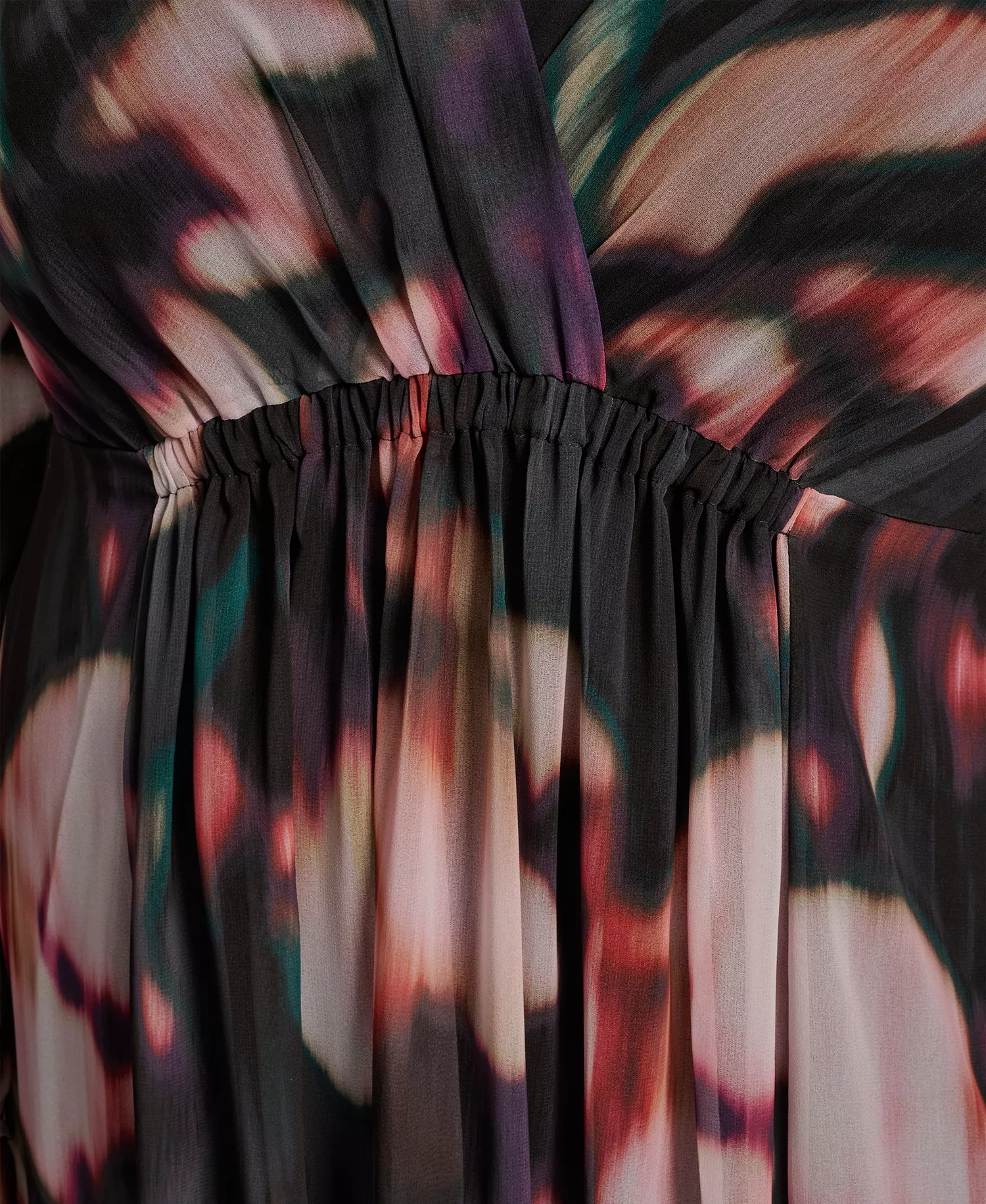 Plus Size Long Sleeve Empire Waist Maxi Dress - Pavilion Floral Chocolate - 16W