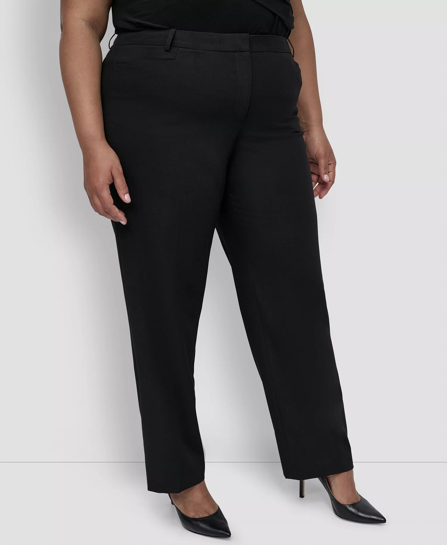 Plus Size Modern-Fit Pants - Black - 14W